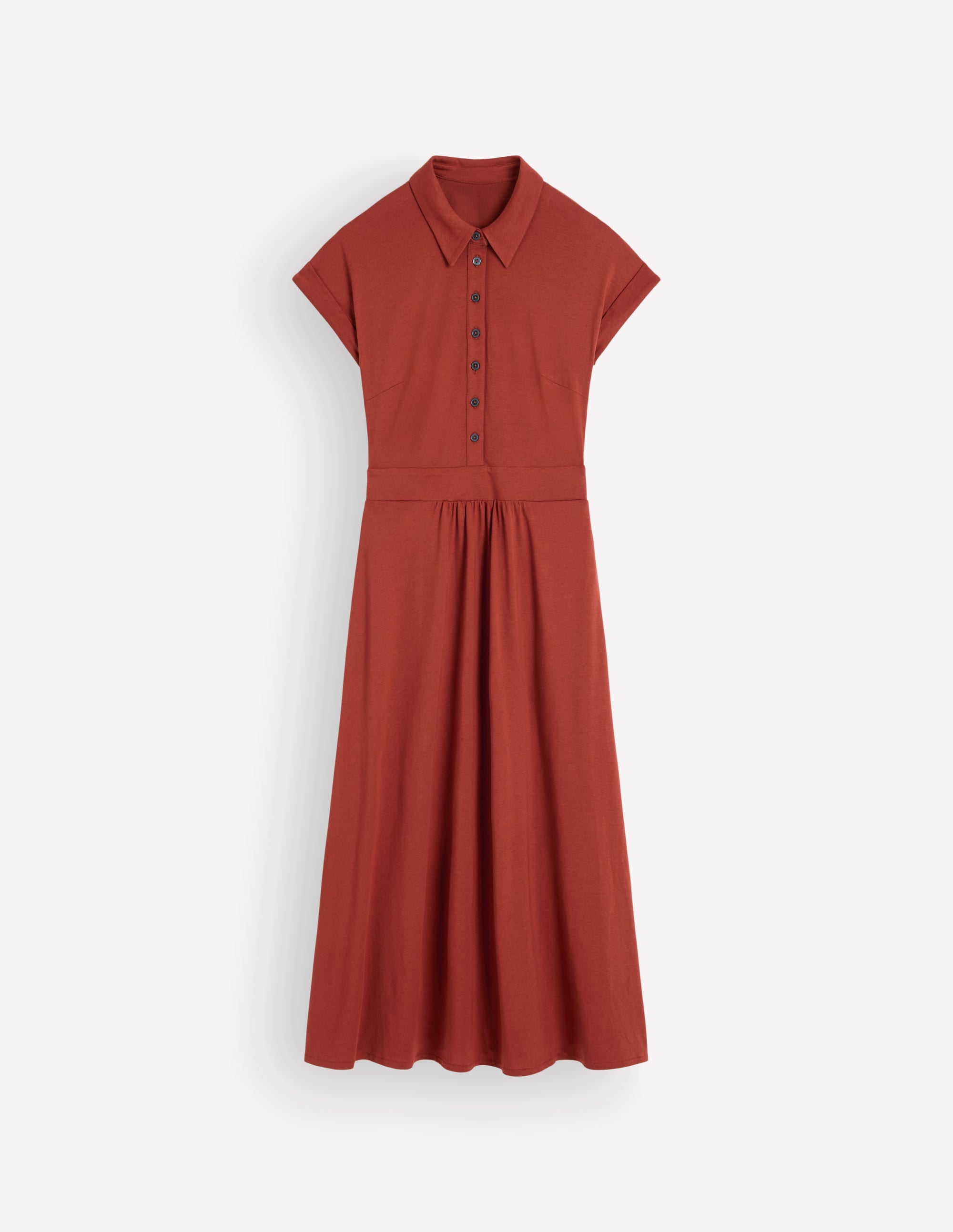 Fae Jersey Shirt Dress-Burnt Orange - Image 6