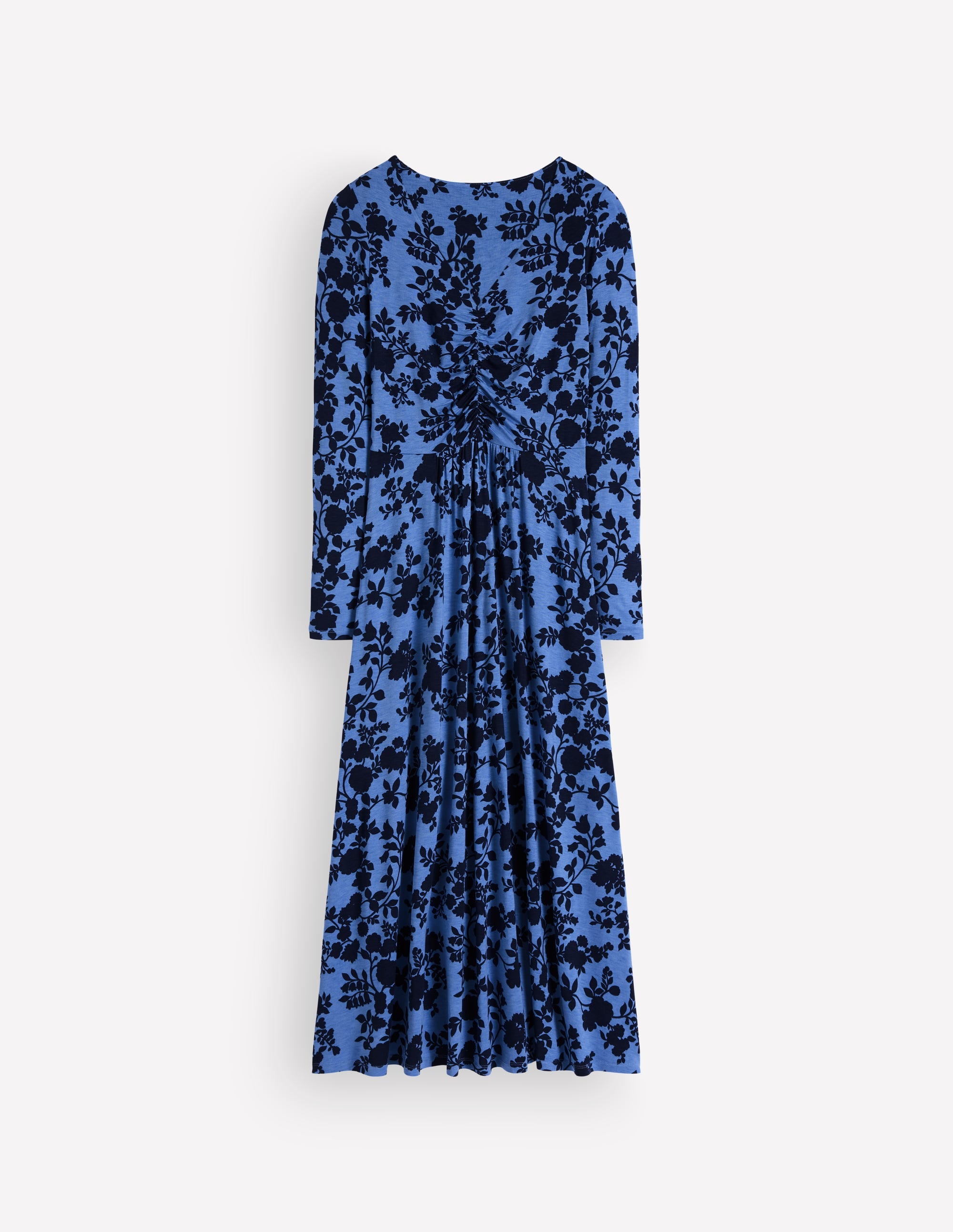 Jasmine Ruched Jersey Dress-Forget Me Not, Bouquet Breeze - Image 5
