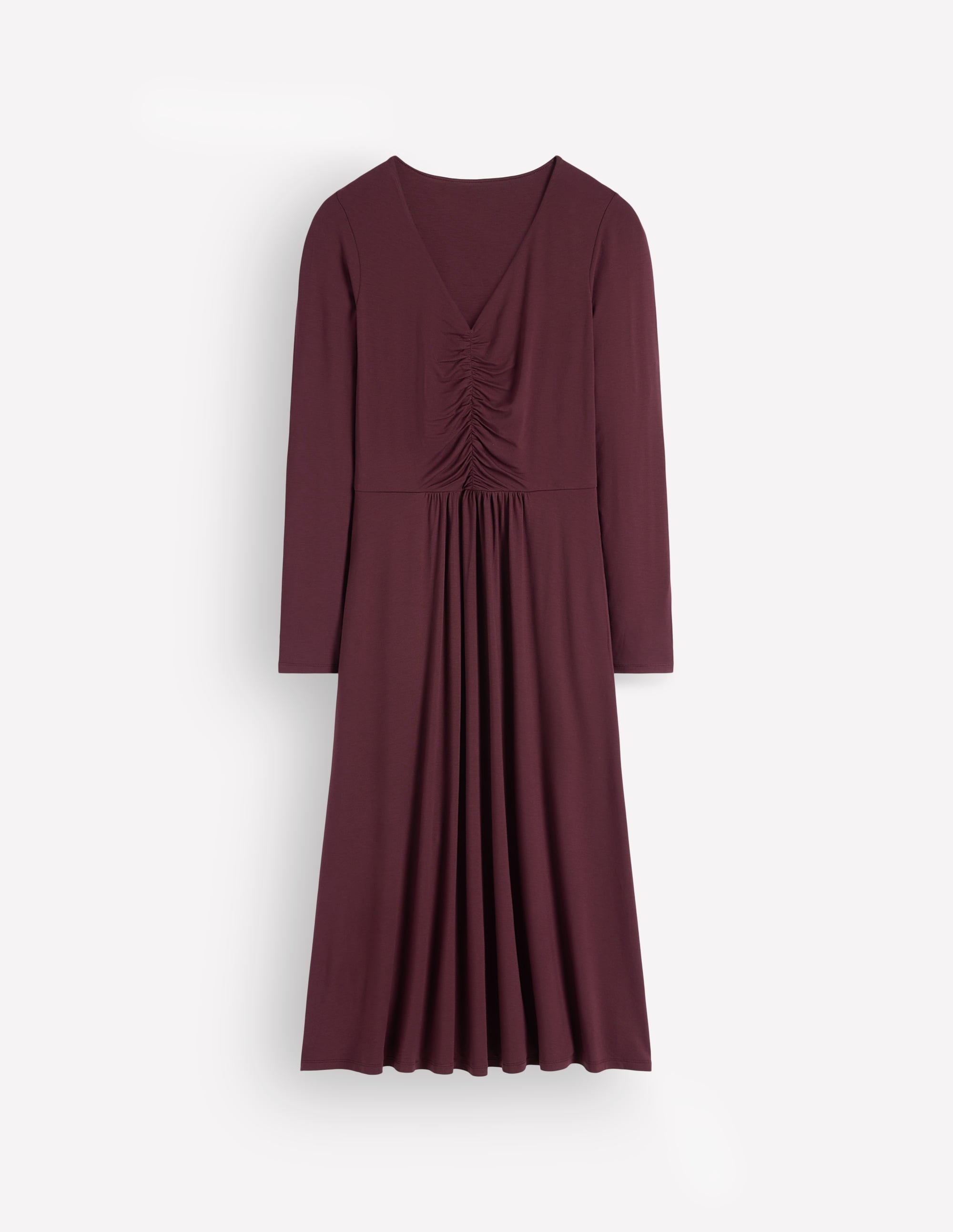 Jasmine Ruched Jersey Dress-Winetasting - Image 5