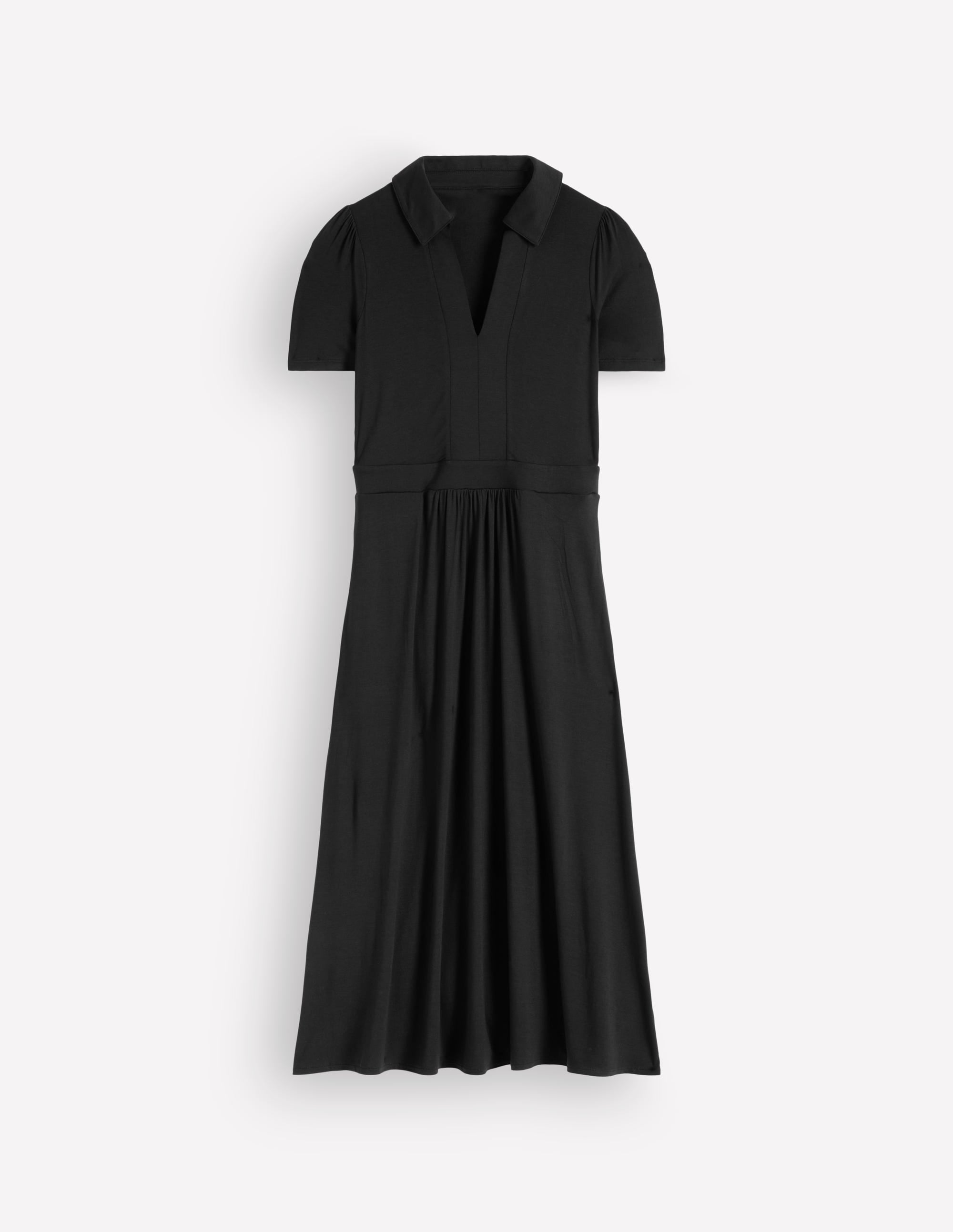 Heidi Jersey Midi Tea Dress-Black - Image 5