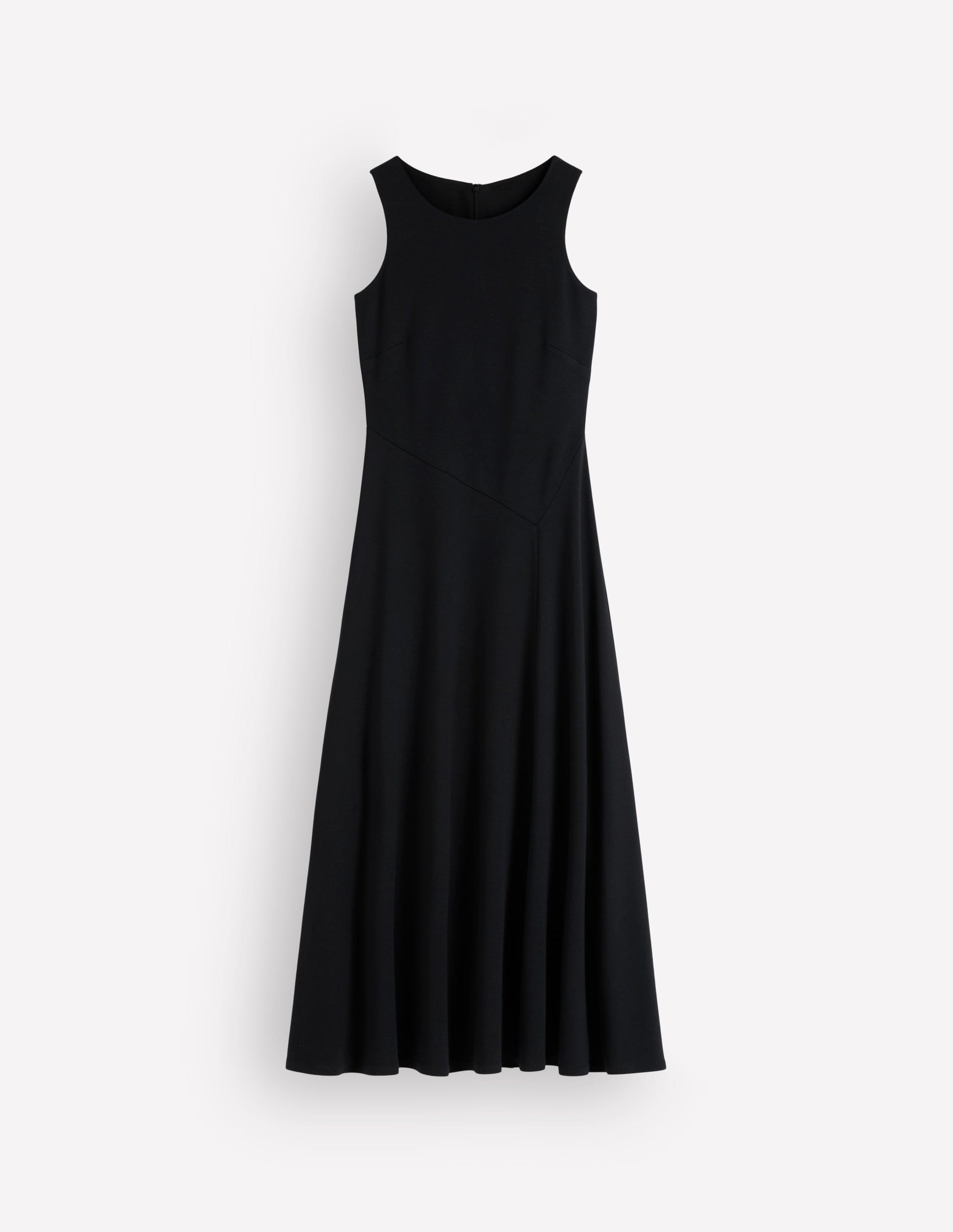 Asymetric Ponte Midi Dress-Black-6