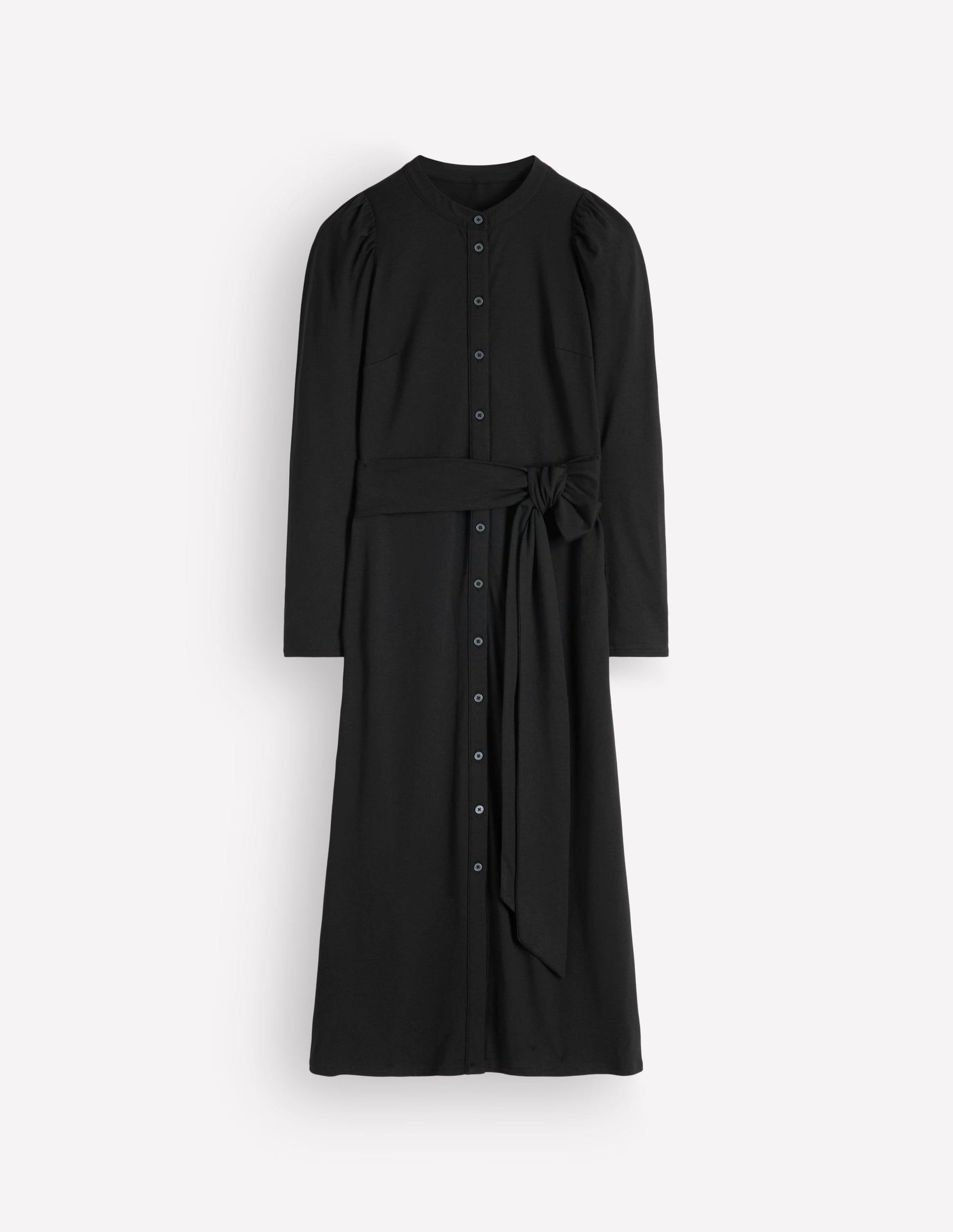 Honor Column Jersey Midi Dress-Black-4