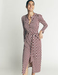 Honor Column Jersey Midi Dress-Deep Wisteria, Blocked Geo