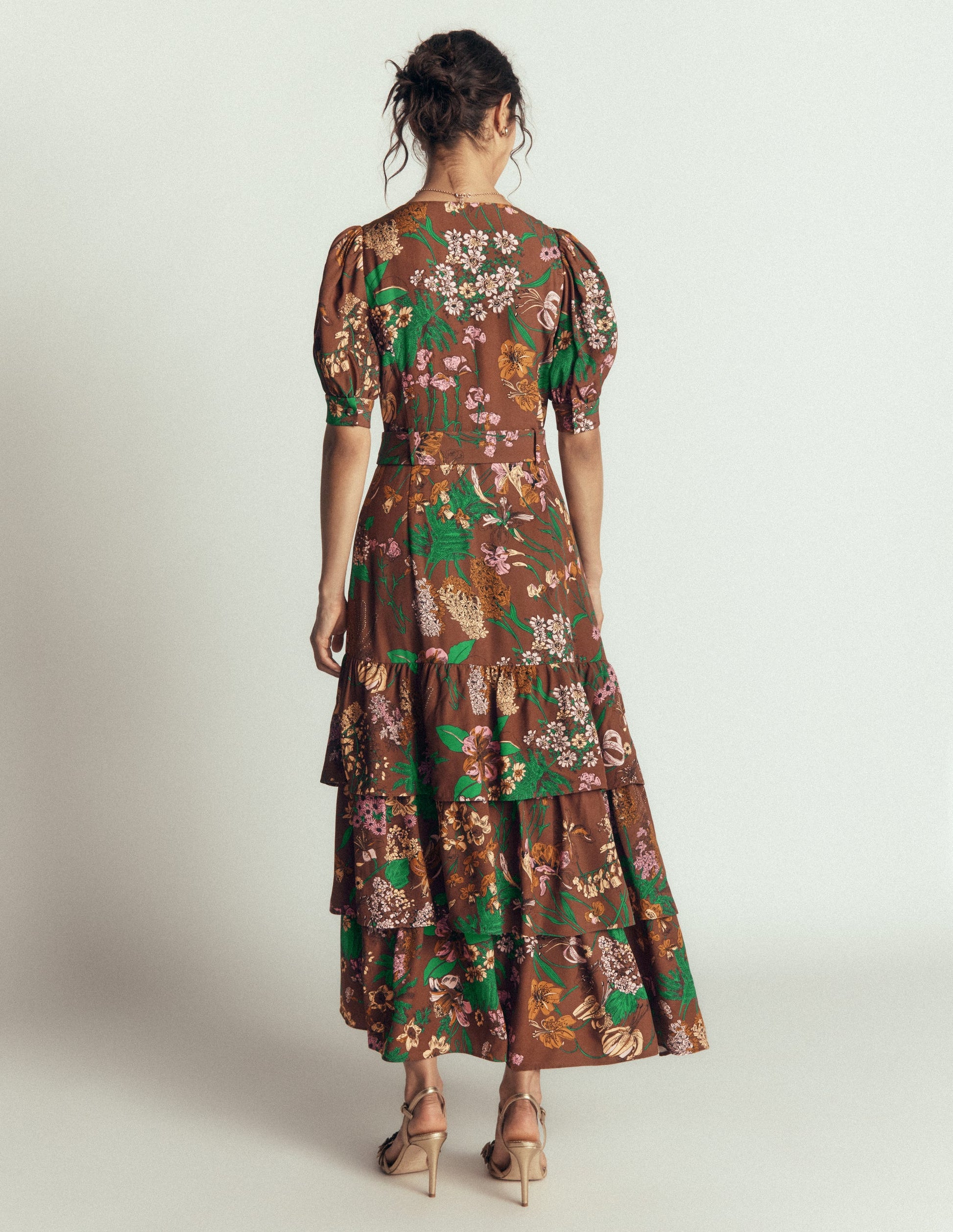 V Neck Layered Dress-Fudgesickle Whimsical Flora-7