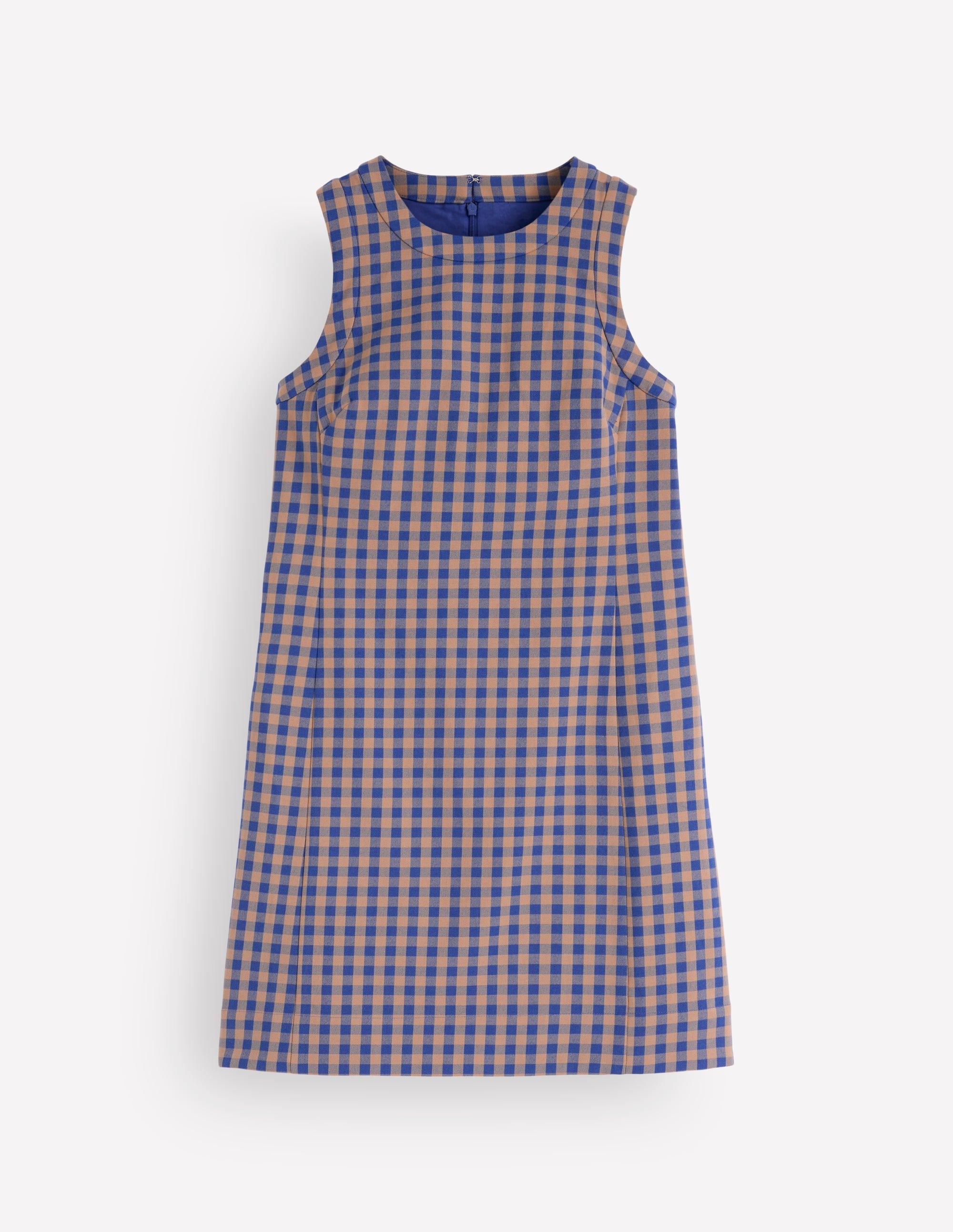 Lou Check Shift Dress-Camel, Blue Gingham - Image 7