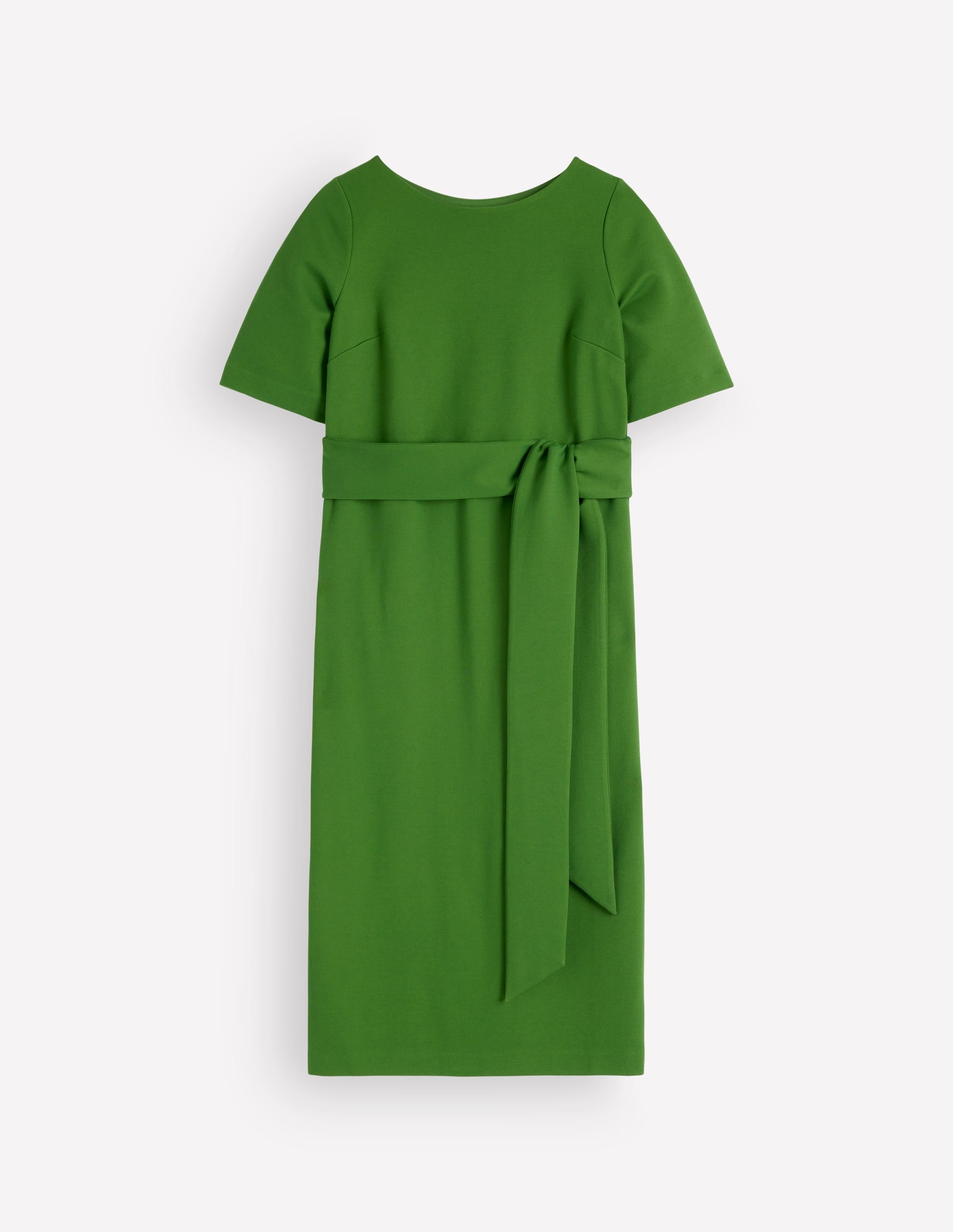 Belted Ponte Midi Dress-Promenade Green - Image 5