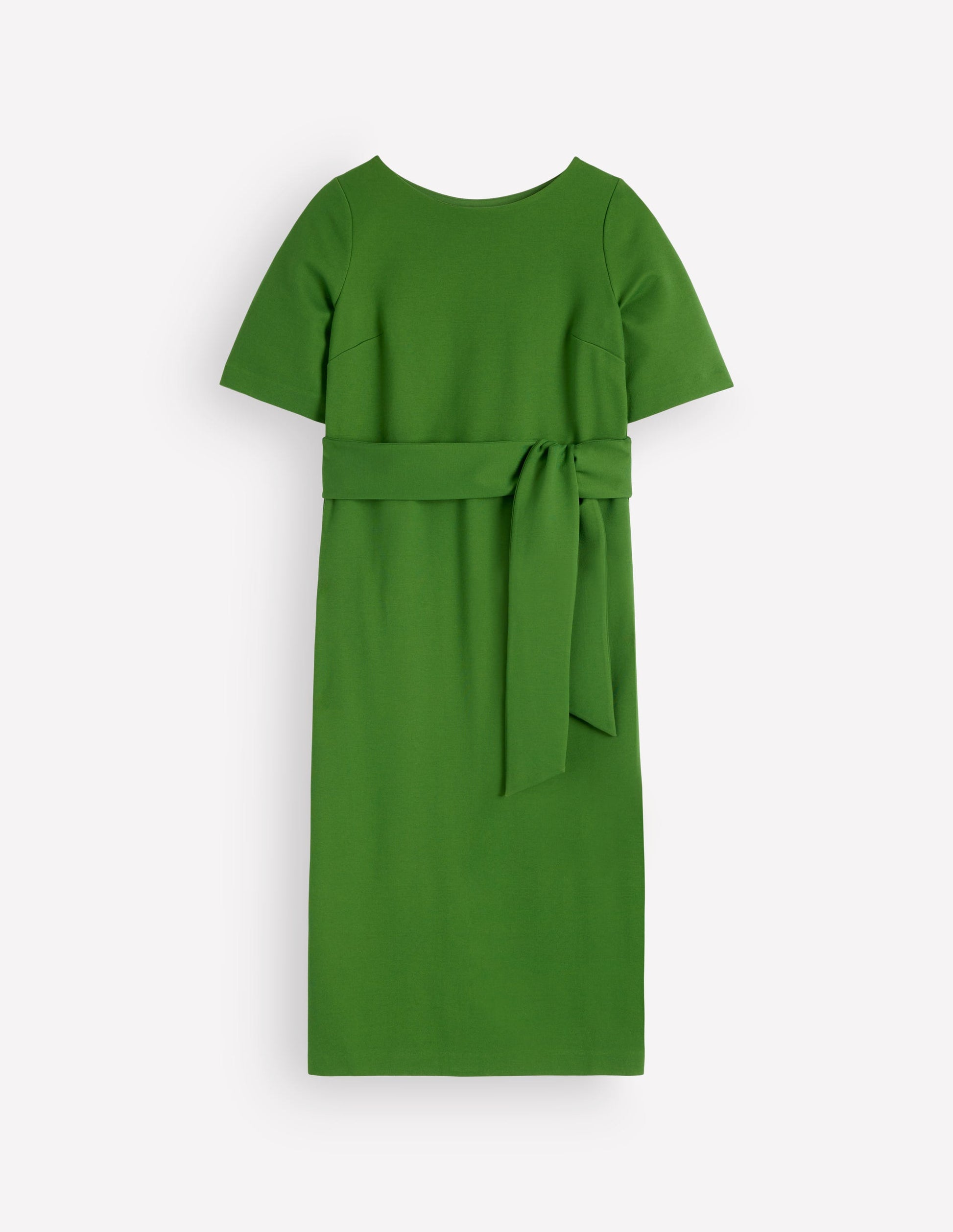 Belted Ponte Midi Dress-Promenade Green-5