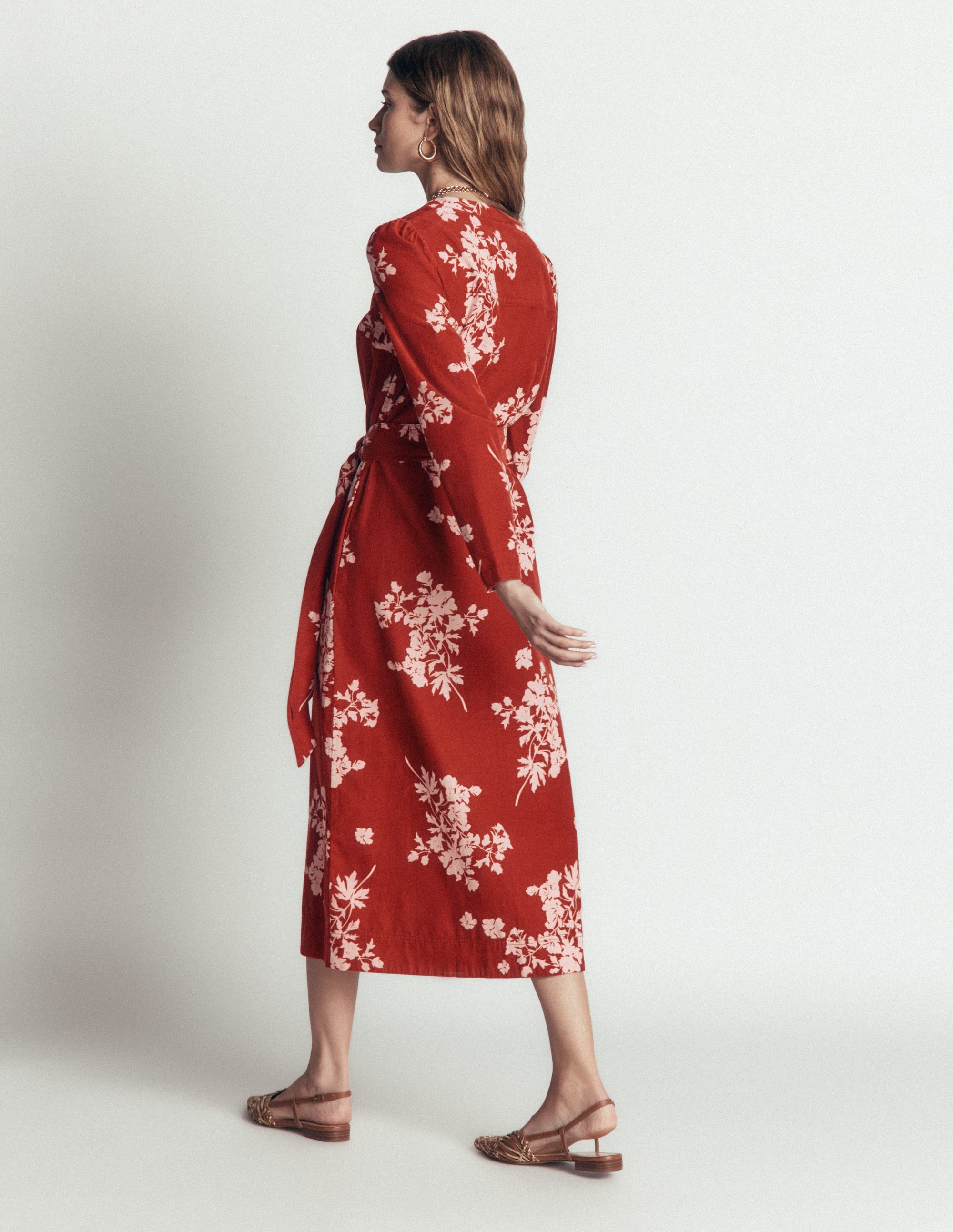 Louise Cord Midi Shirt Dress-Arabian Spice, Flecked Bunch - Image 4