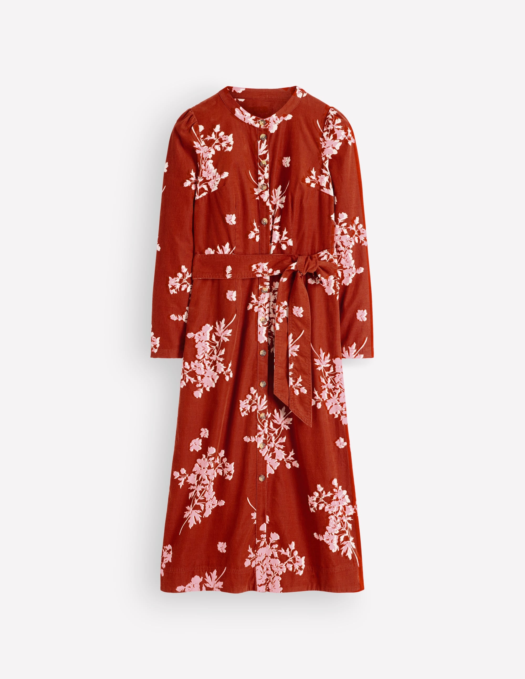 Louise Cord Midi Shirt Dress-Arabian Spice, Flecked Bunch - Image 8