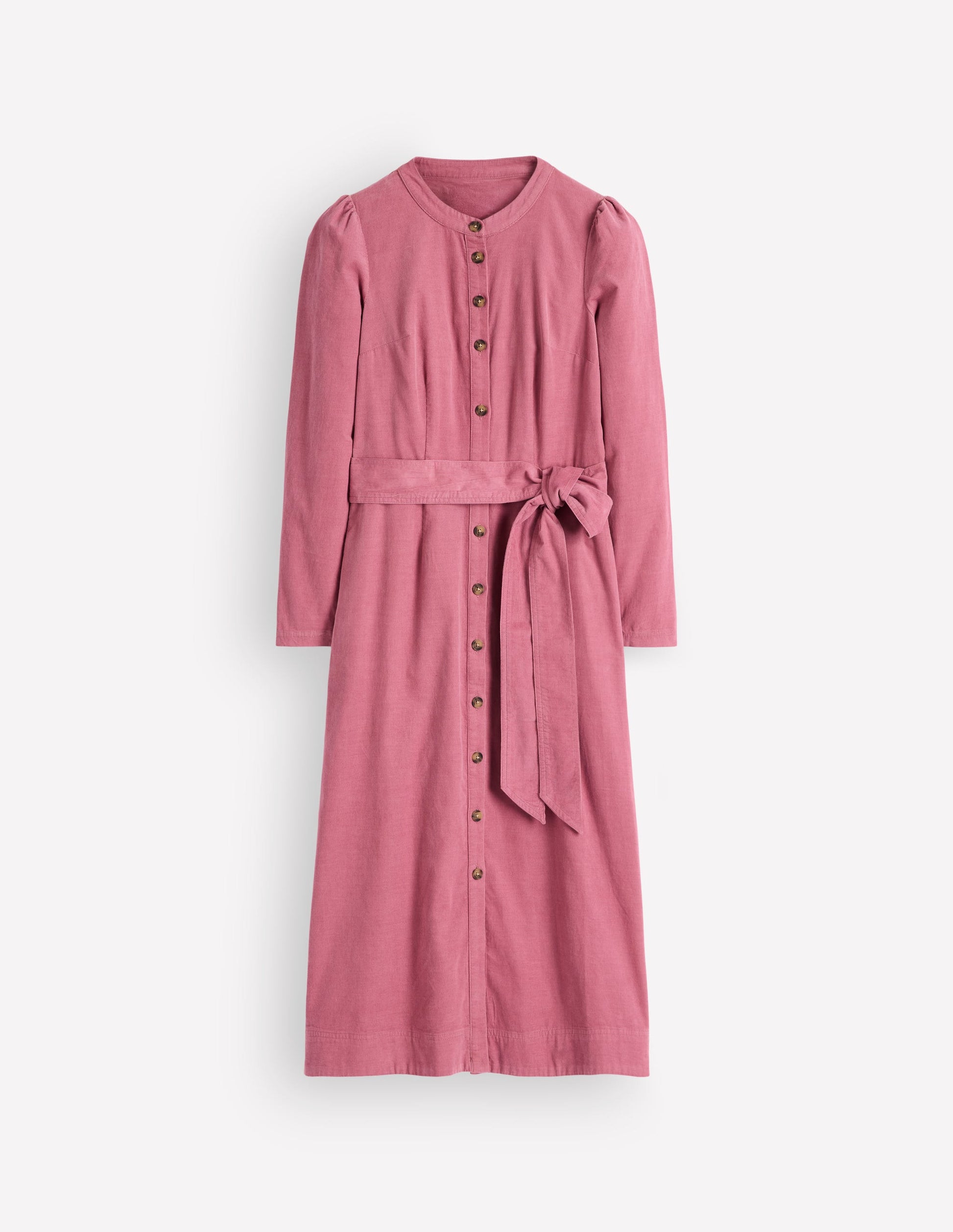 Louise Cord Midi Shirt Dress-Pink Heather-7
