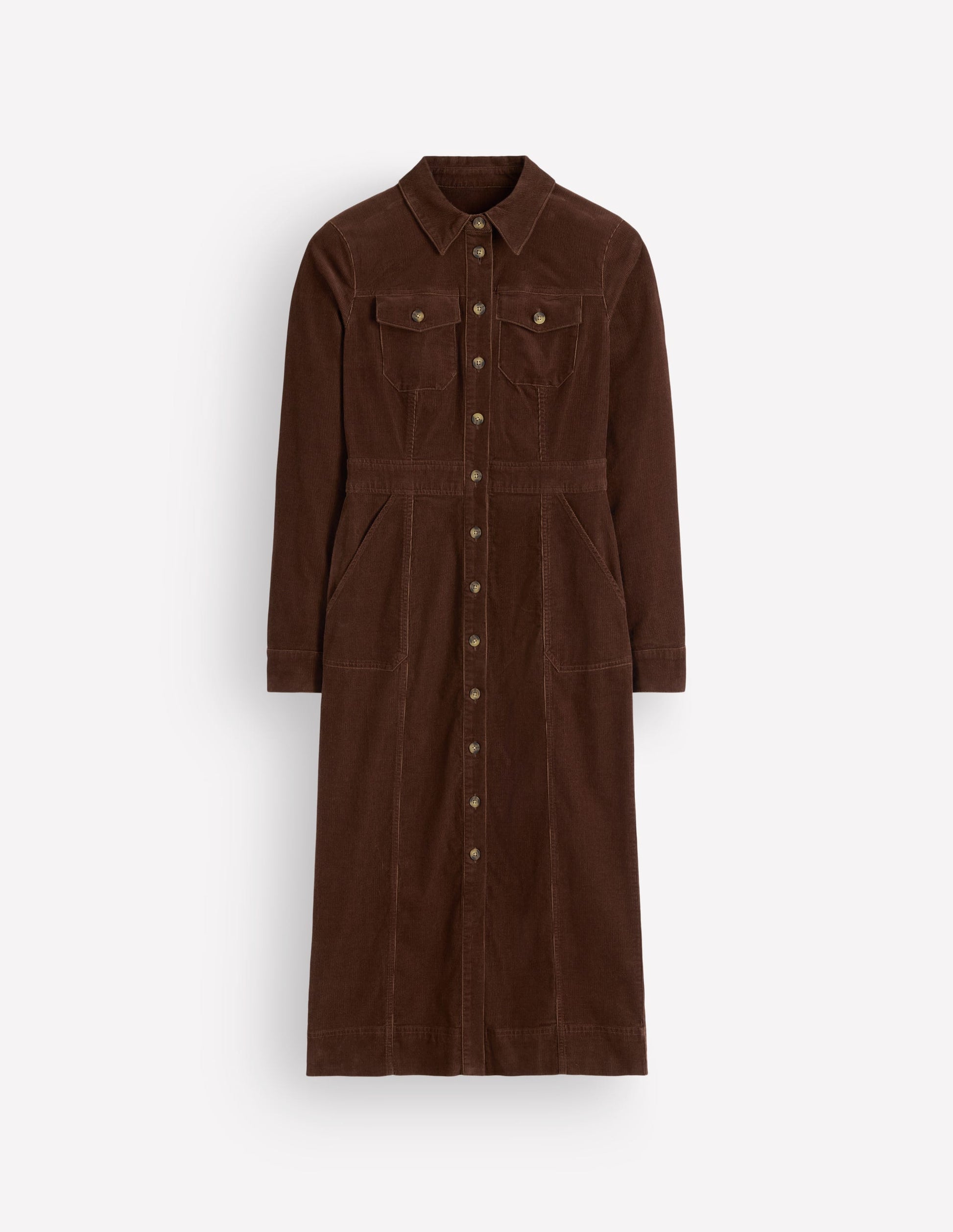 Fleur Cord Midi Dress-Raw Umber-6