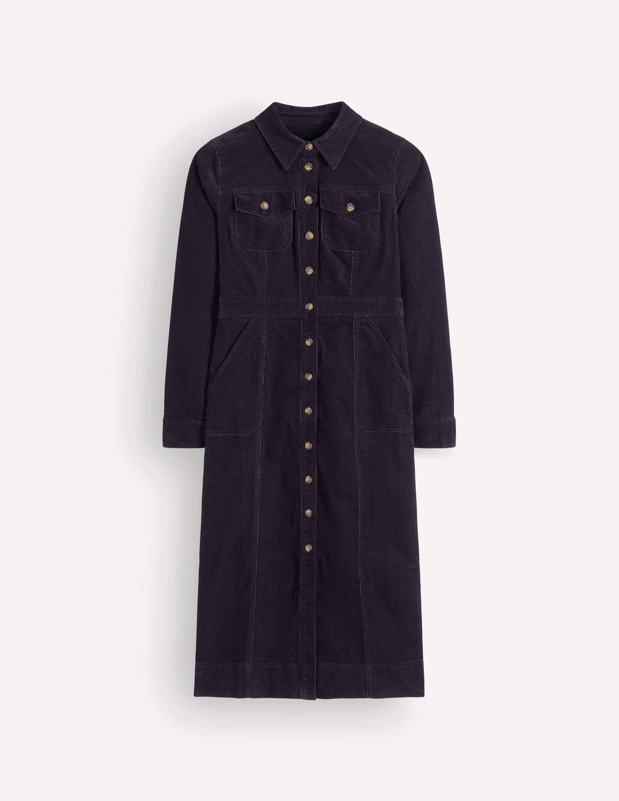Fleur Cord Midi Dress-Navy - Image 5