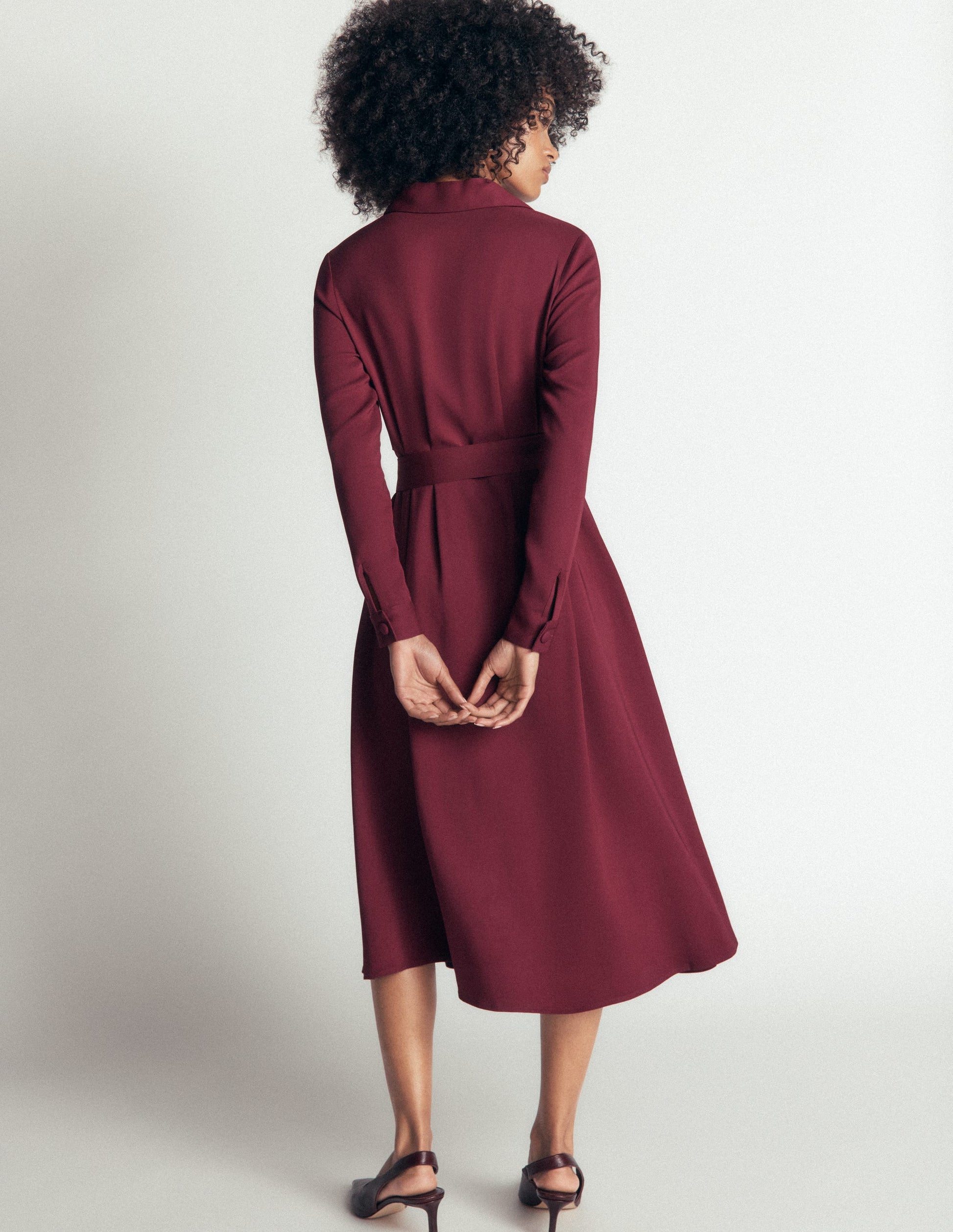 Kate Pleated Shirt Dress-Deep Wisteria-3