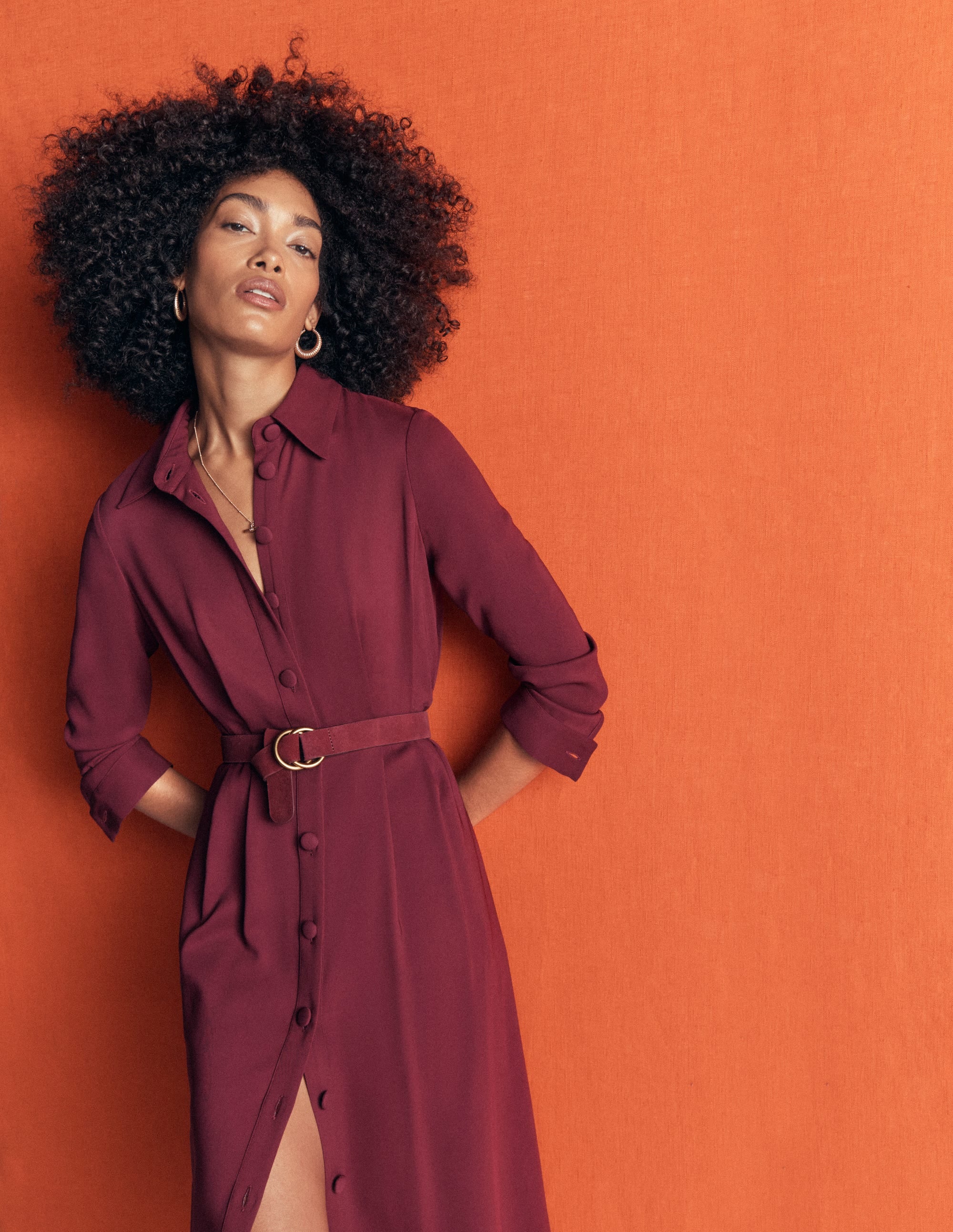 Kate Pleated Shirt Dress-Deep Wisteria - Image 4
