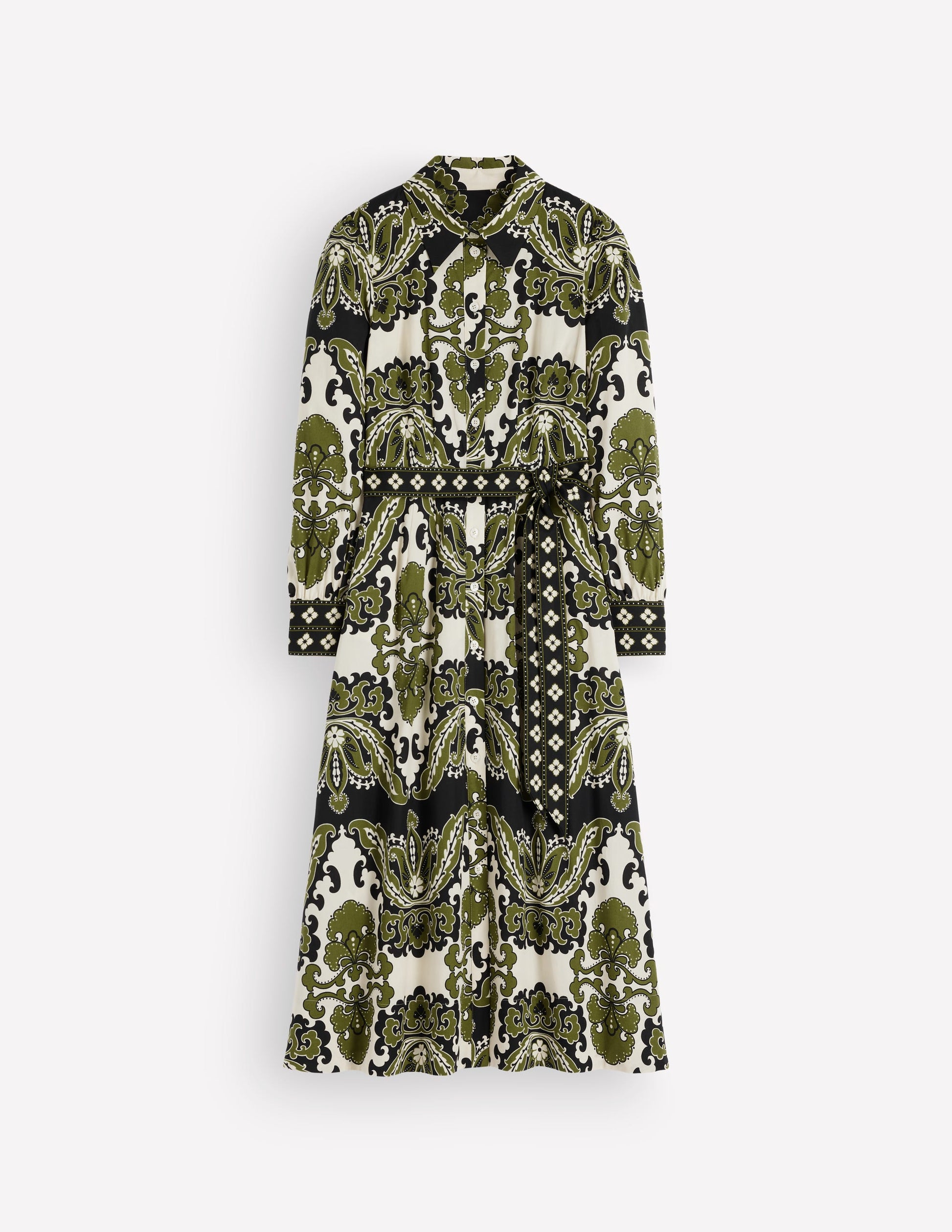 Maeve Cotton Midi Shirt Dress-Multi, Blossoming Gardenia-9