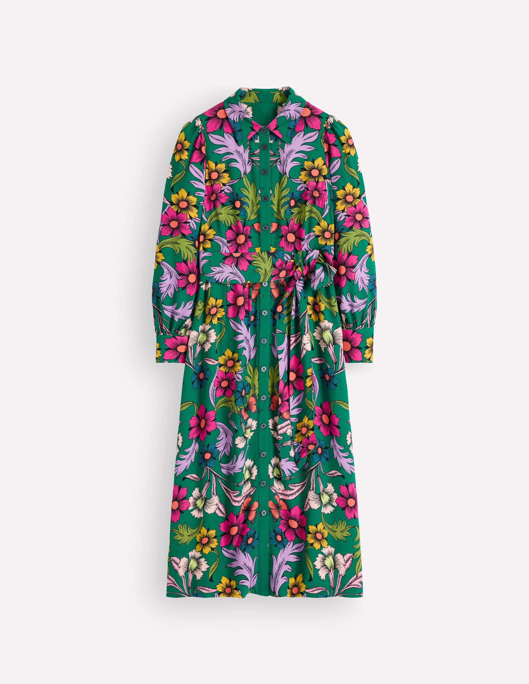 Maeve Occasion Shirt Dress-Jewel Green, Butterfly Bouquet - Image 9