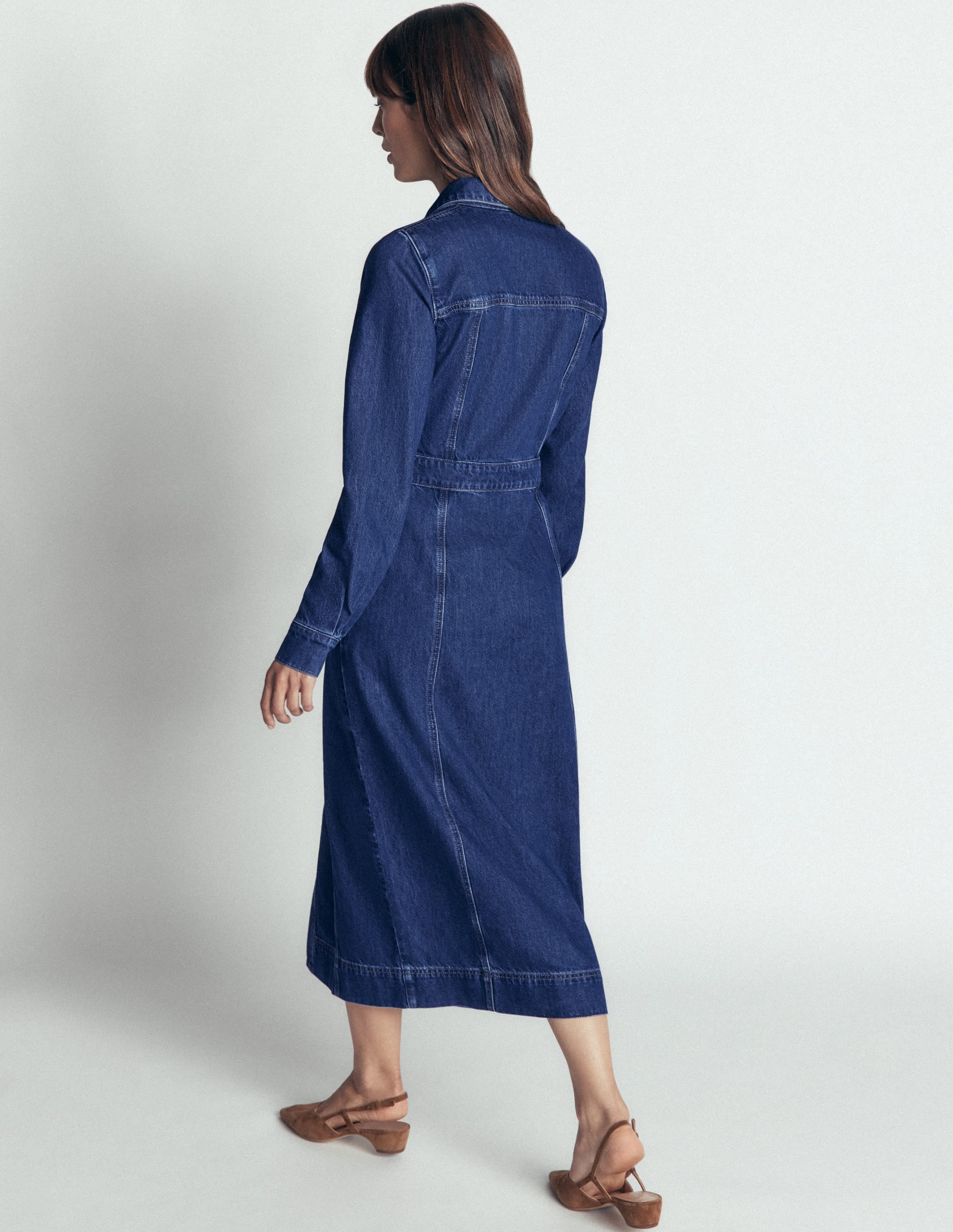 Fleur Denim Midi Dress-Mid Vintage Denim - Image 4