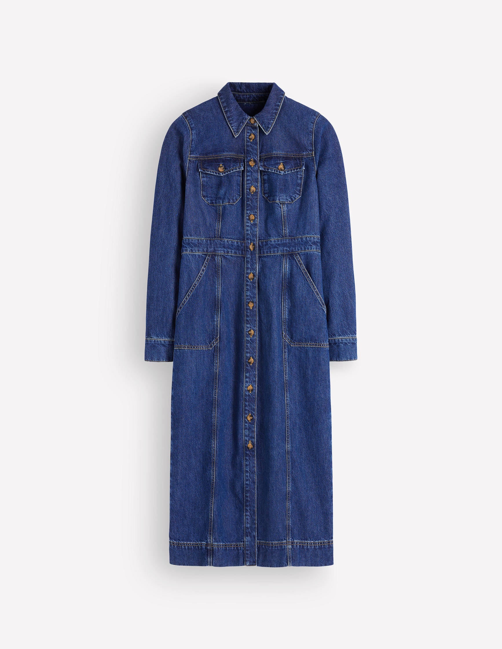 Fleur Denim Midi Dress-Mid Vintage Denim - Image 6