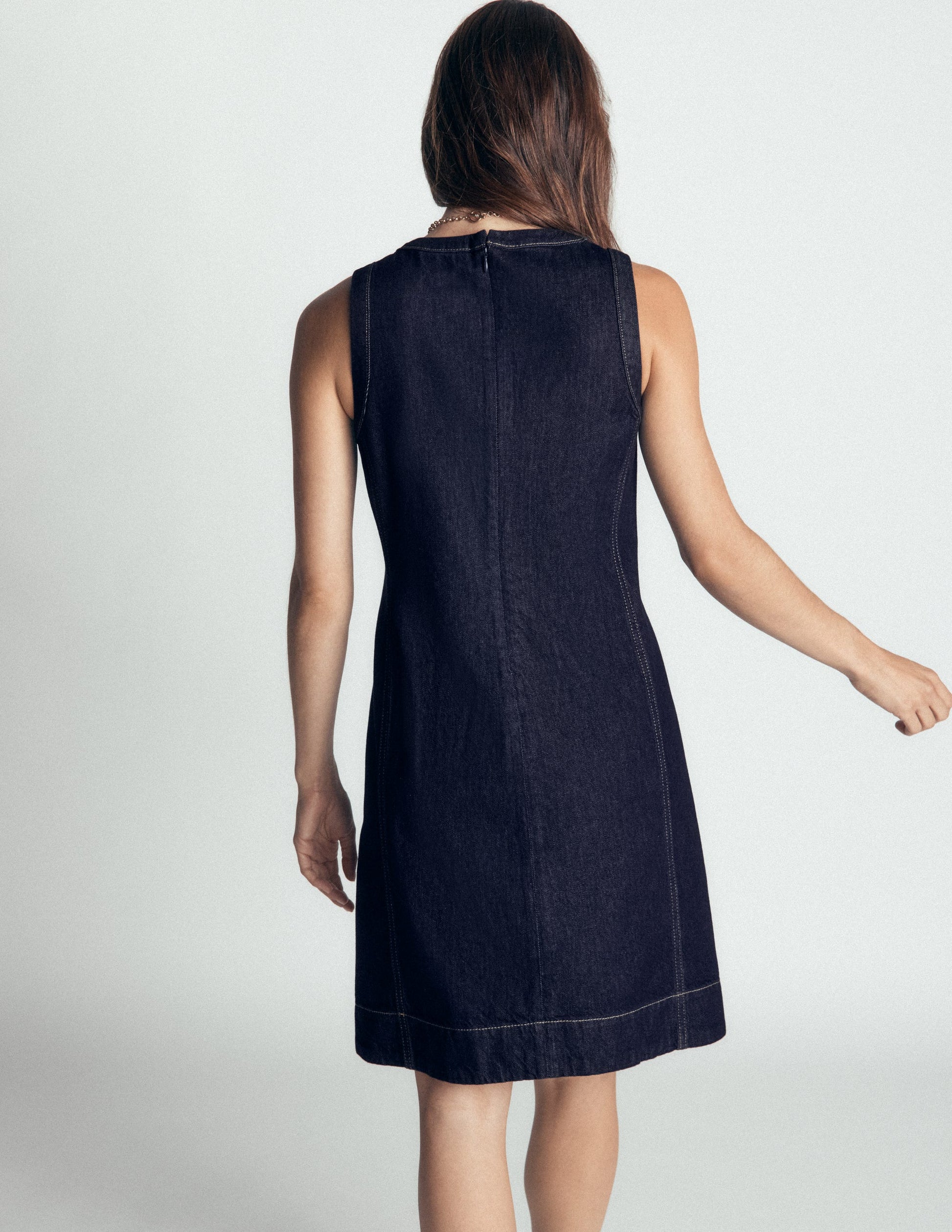 Lou Denim Shift Dress-Indigo Denim-5