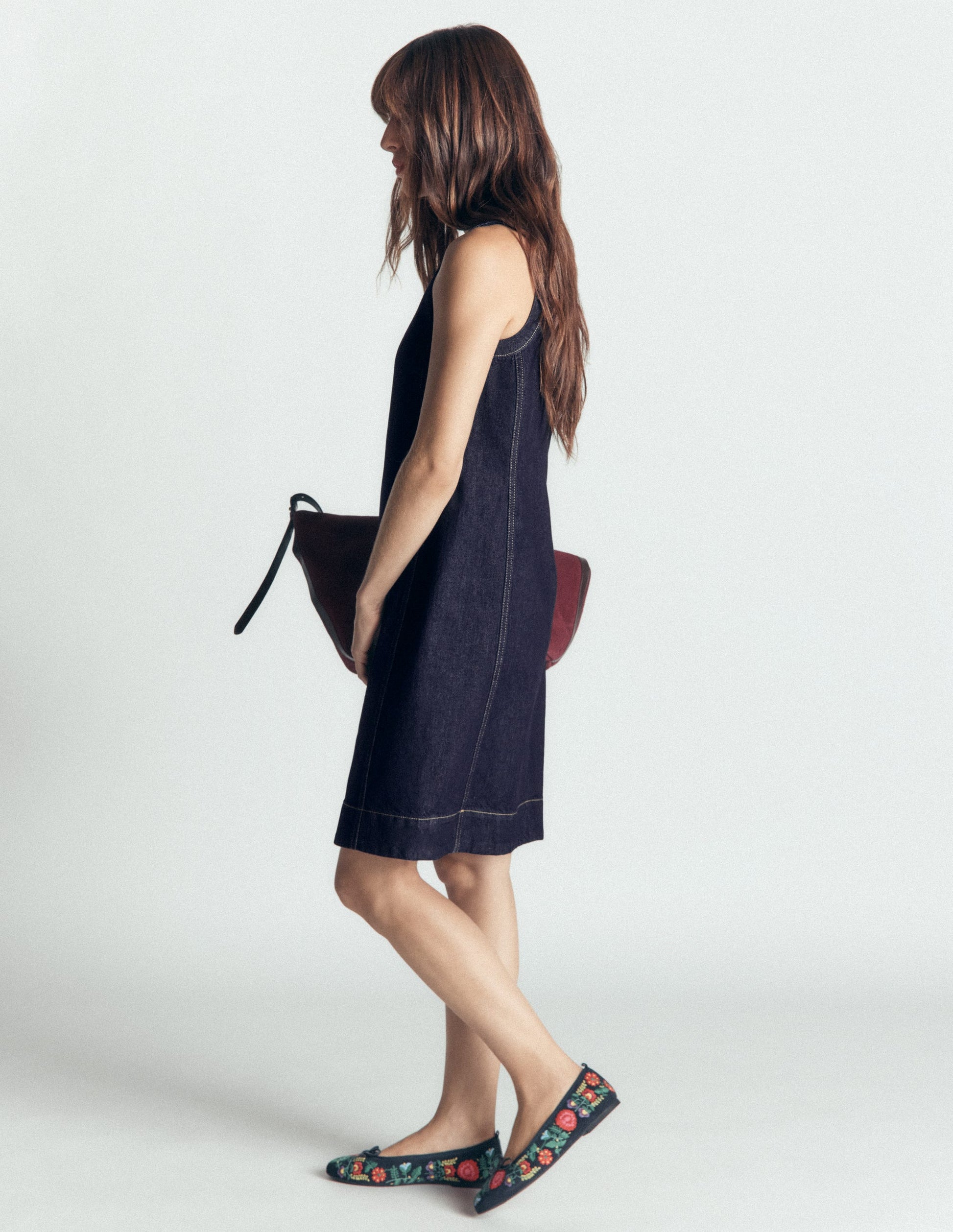 Lou Denim Shift Dress-Indigo Denim-6