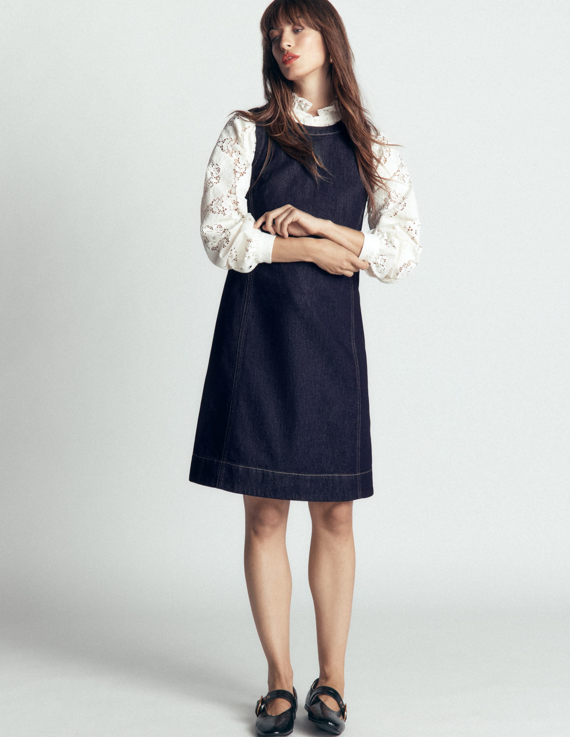 Lou Denim Shift Dress-Indigo Denim - Image 6