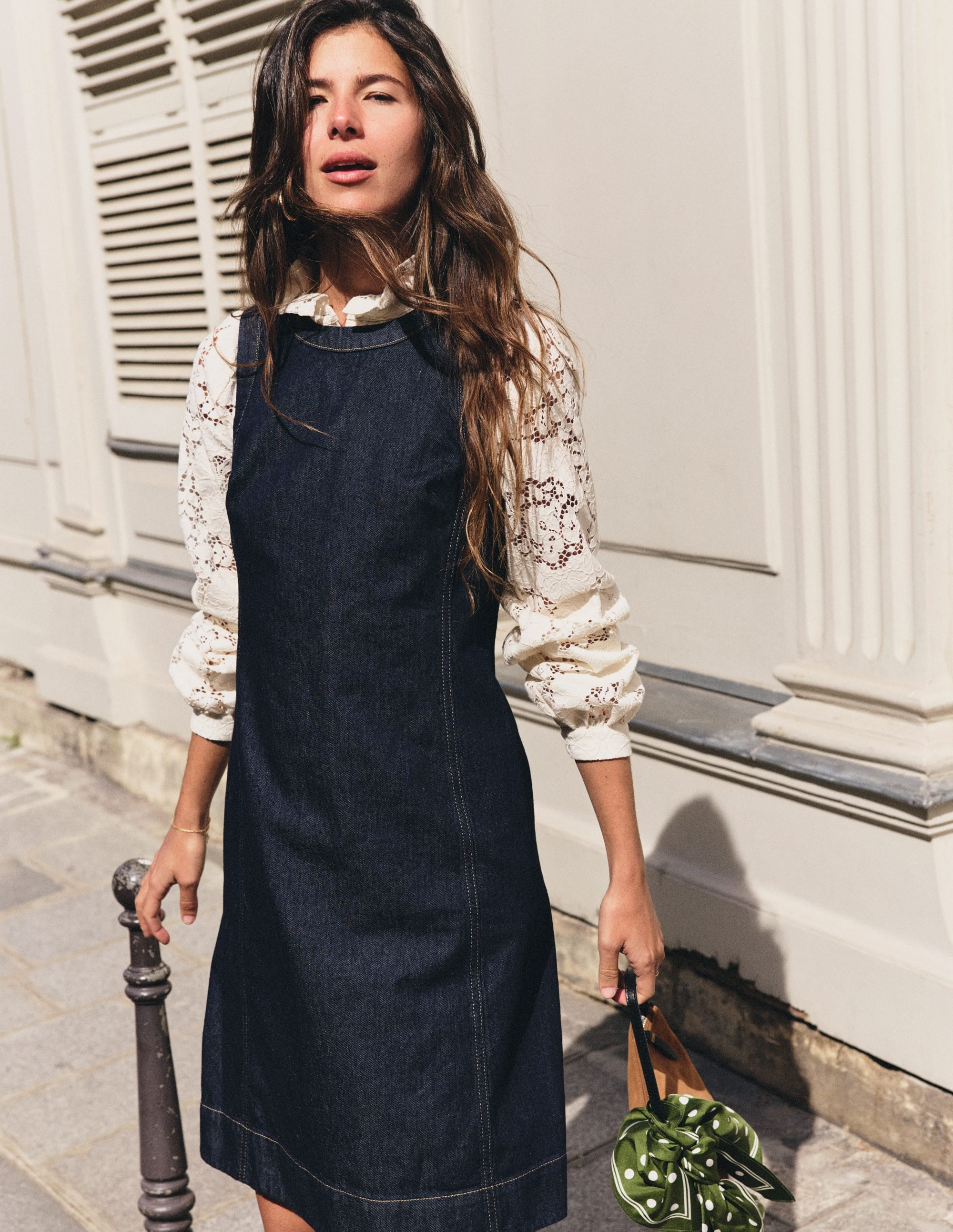Lou Denim Shift Dress-Indigo Denim - Image 1