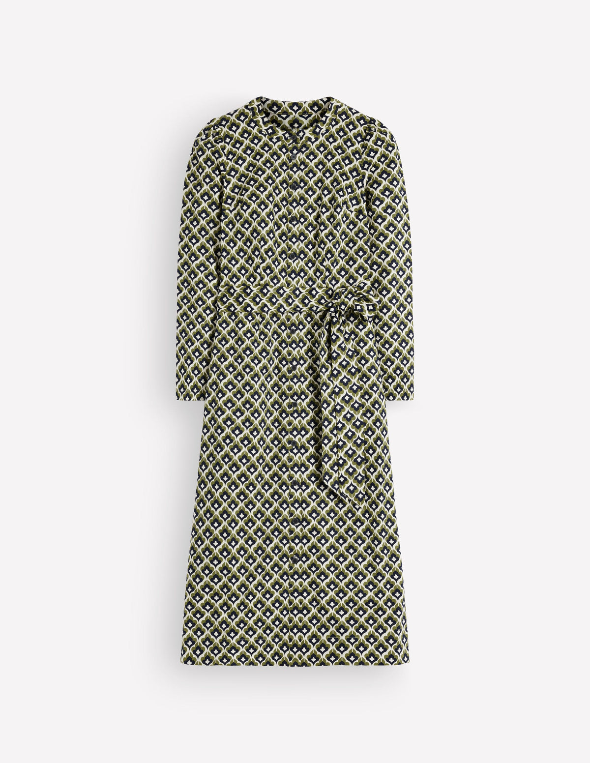 Louise Midi Shirt Dress-French Navy, Geo Party - Image 5