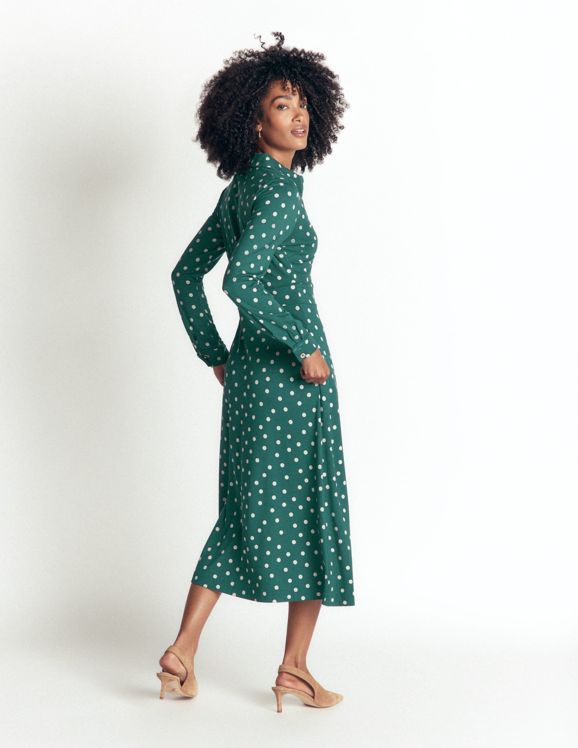 Etta Piping Detail Ponte Dress-Midnight Teal, Boden Spot - Image 3