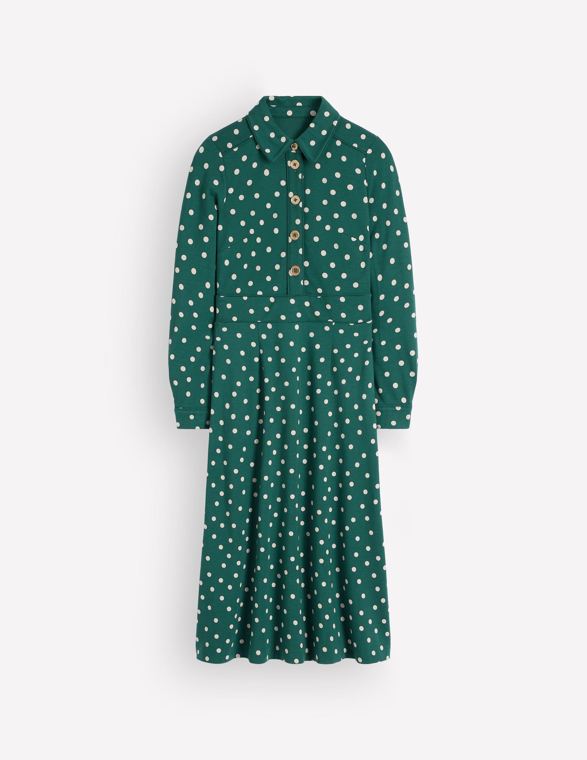 Etta Piping Detail Ponte Dress-Midnight Teal, Boden Spot-5