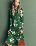 Hope Zip Detail Jersey Dress-Hunter Green, Flecked Bunch