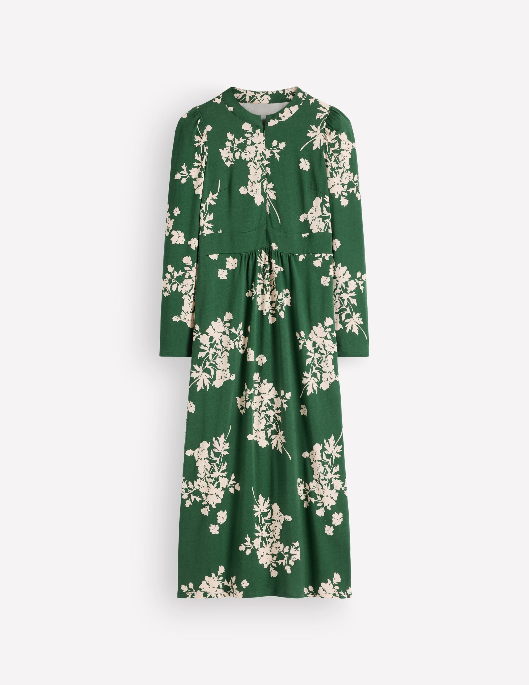 Hope Zip Detail Jersey Dress-Hunter Green, Flecked Bunch - Image 5