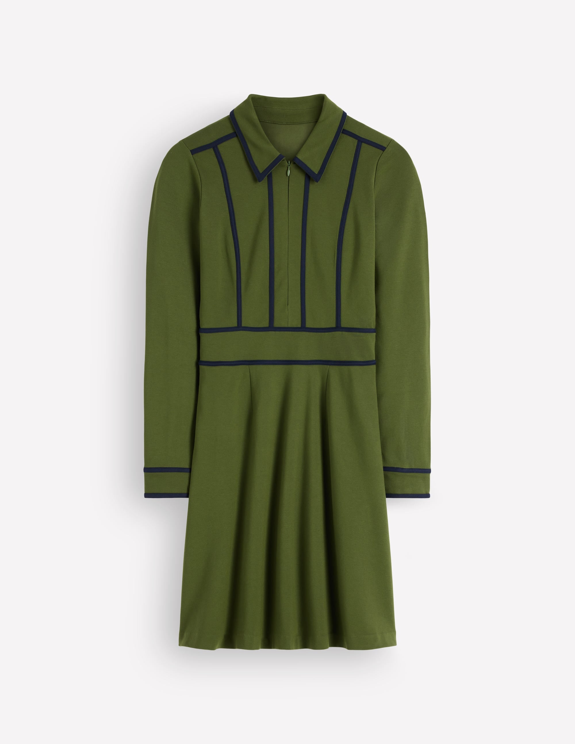 Ula Ponte Short Dress-Brunswick Green, Navy - Image 6