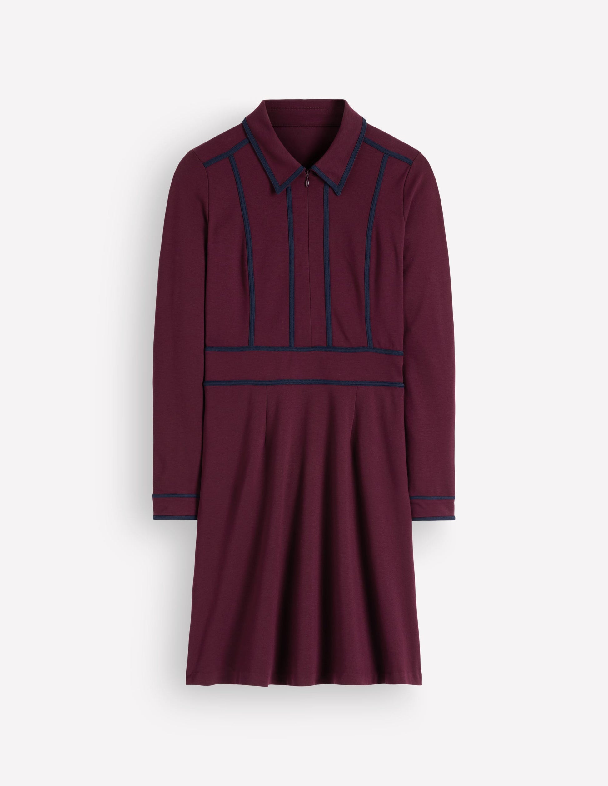 Ula Ponte Short Dress-Dark Cherry, Navy-5