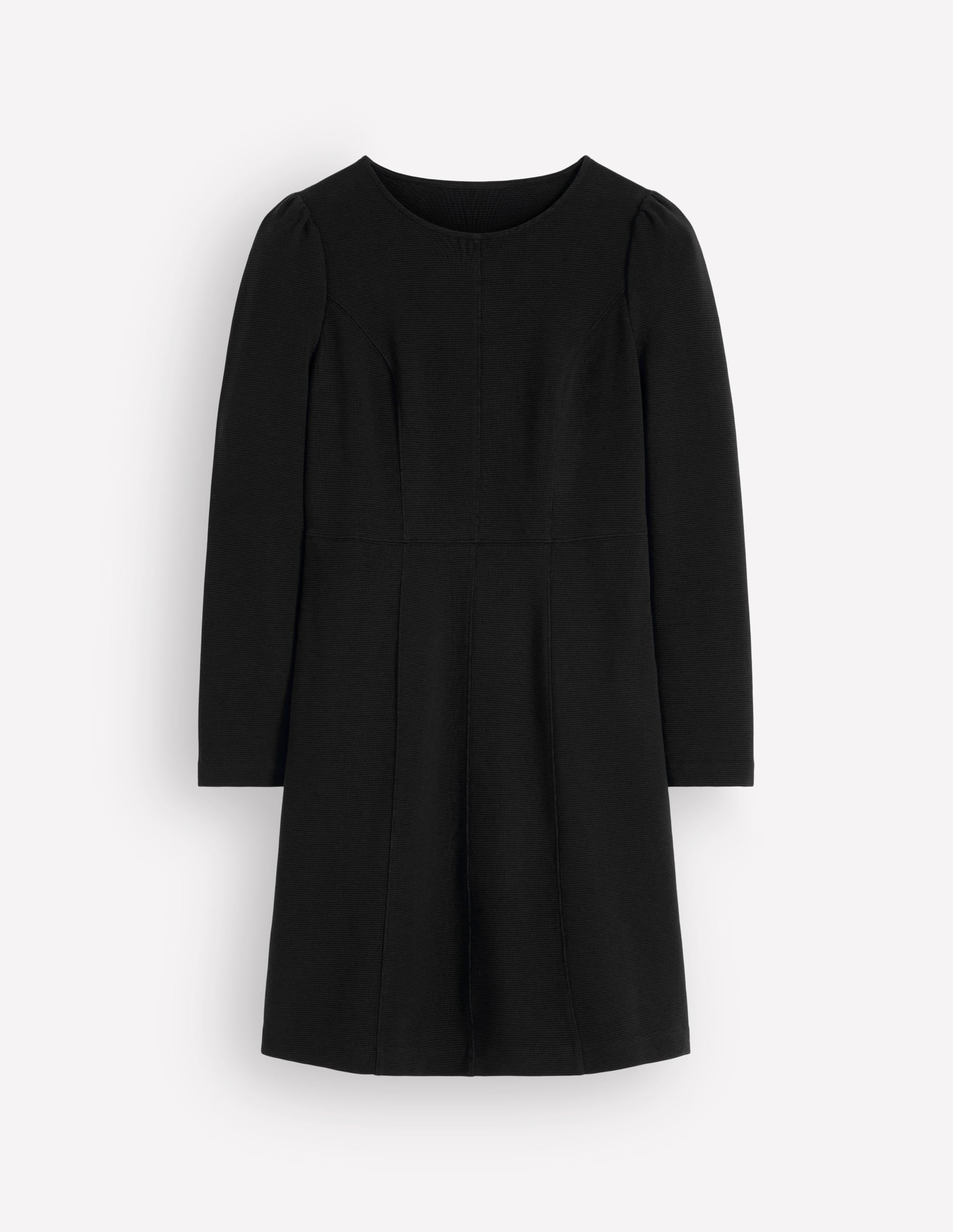 Marla Seamed Ottoman Dress-Black - Image 5