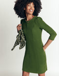 Marla Seamed Ottoman Dress-Green Fir