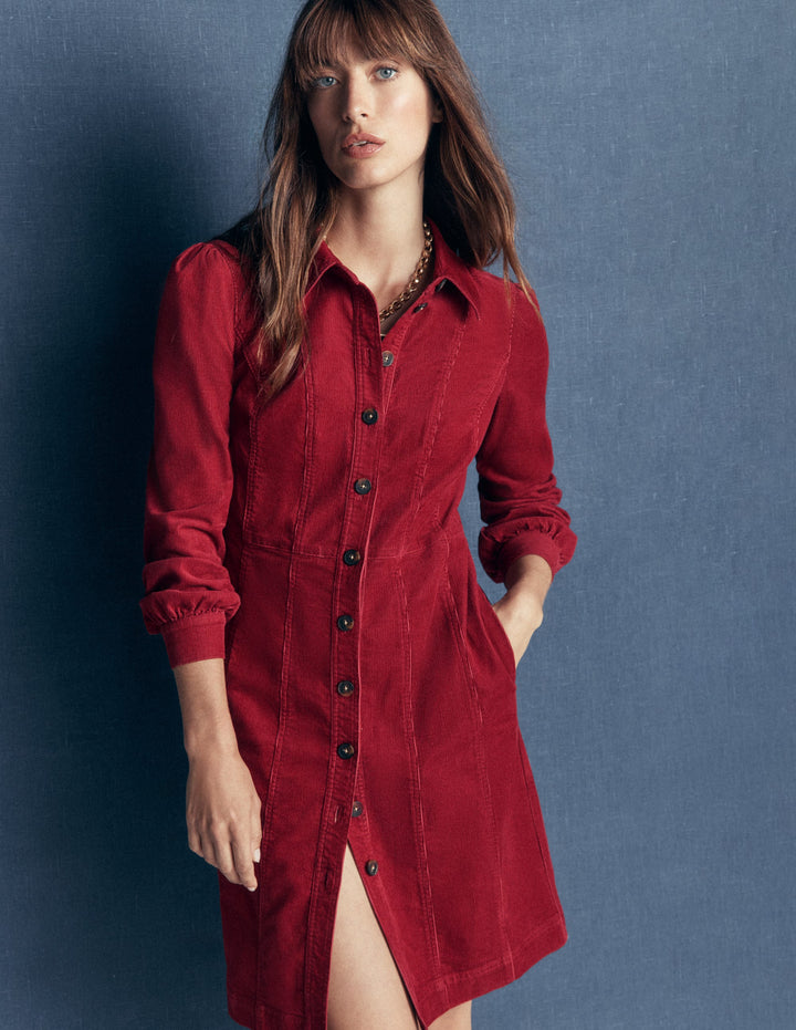 Rhoda Cord Short Dress-Red Earth