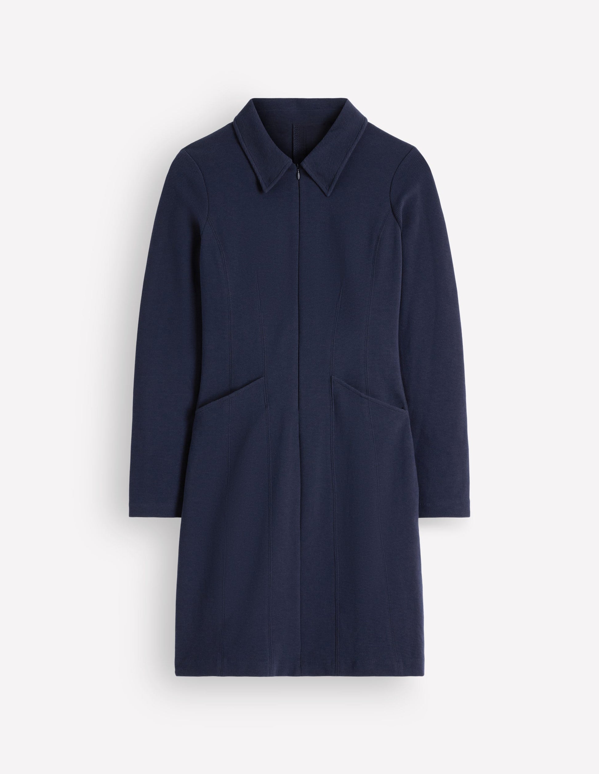 Nia Ottoman Long Sleeve Dress-Navy-5