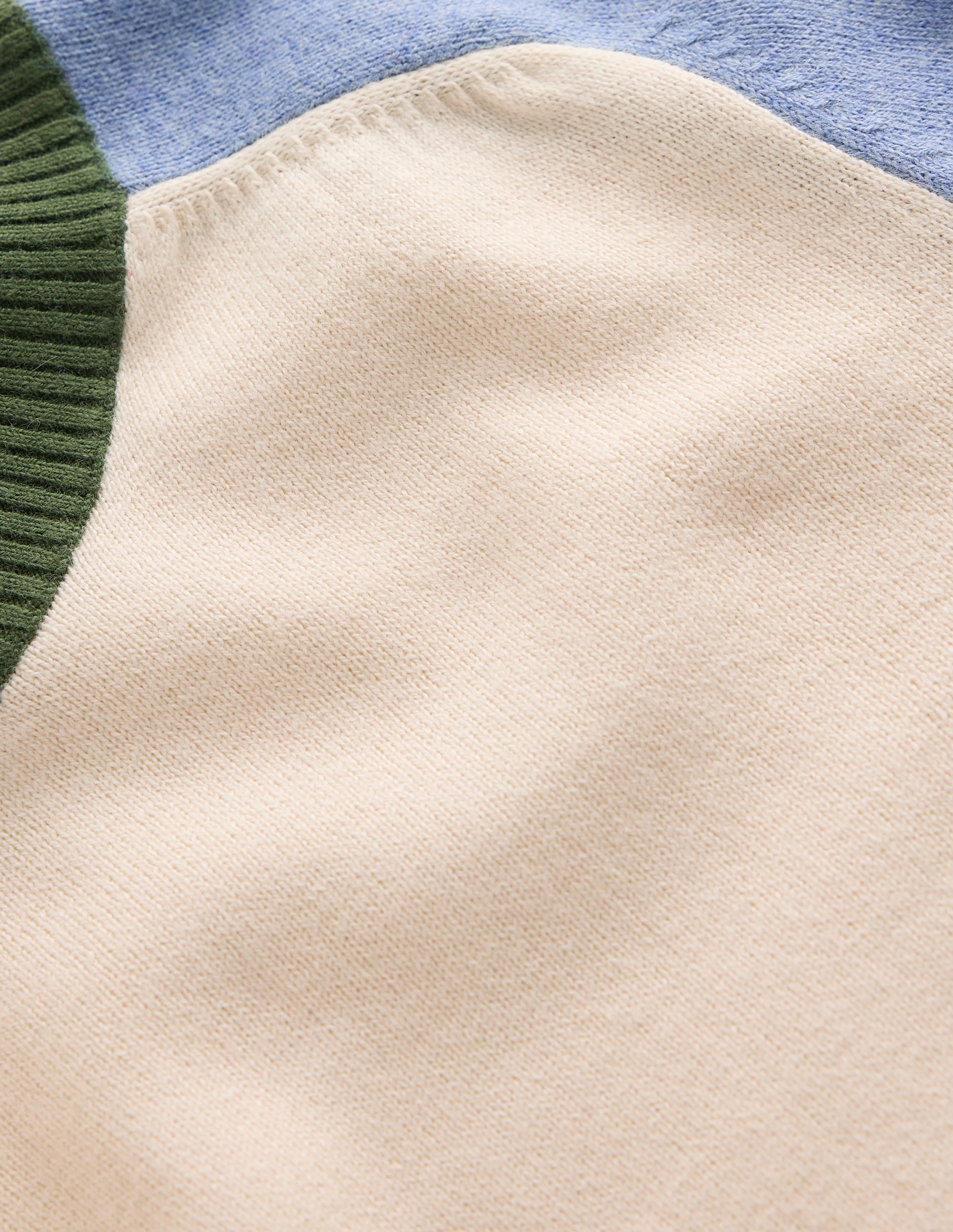 Meg Raglan Sleeve Jumper-Ivory, Blue and Green - Image 6