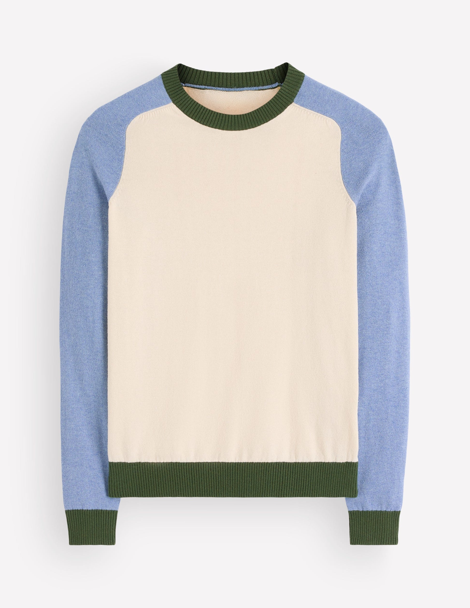 Meg Raglan Sleeve Jumper-Ivory, Blue and Green-5