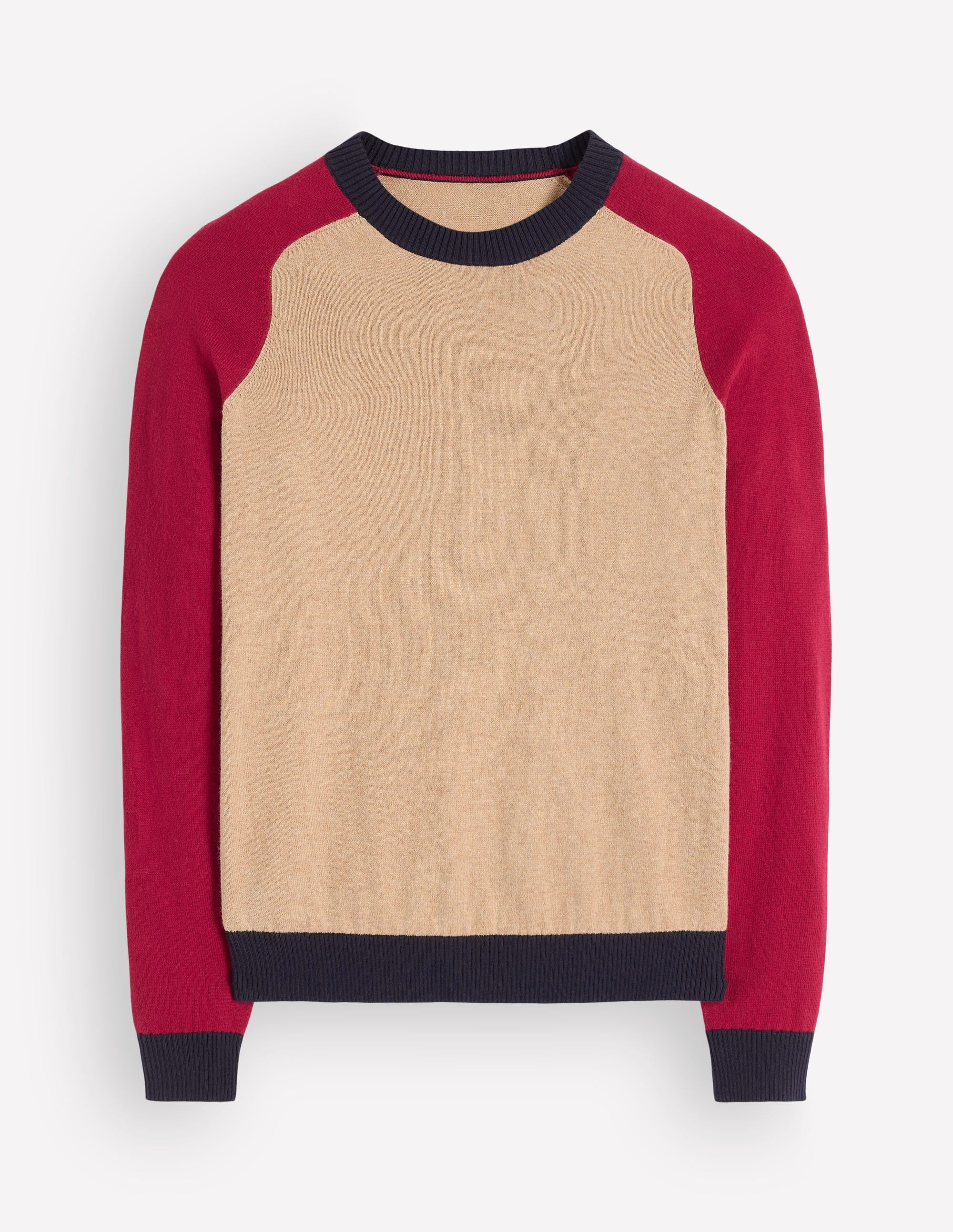 Meg Raglan Sleeve Jumper-Camel melange, red - Image 4