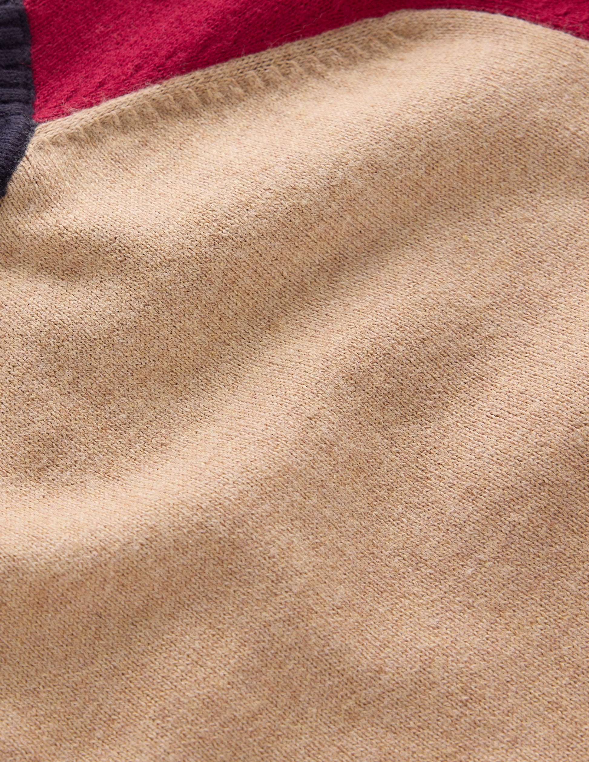 Meg Raglan Sleeve Jumper-Camel melange, red-5