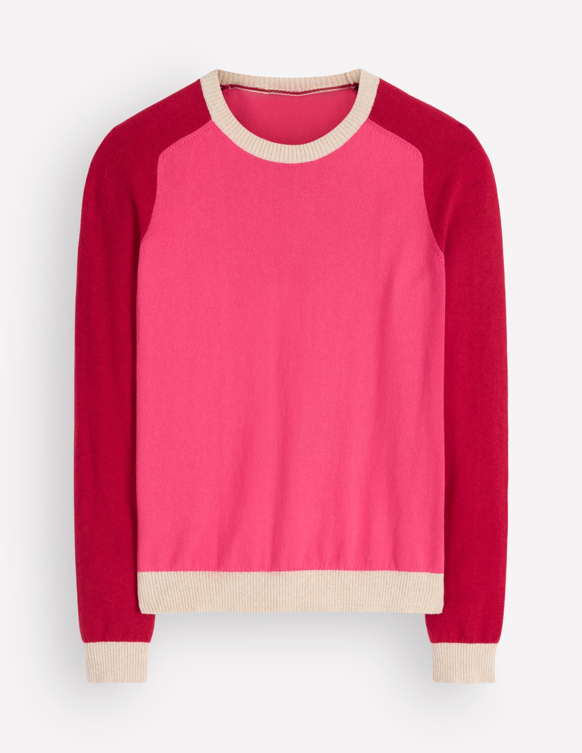 Meg Raglan Sleeve Jumper-Pink colour block - Image 4