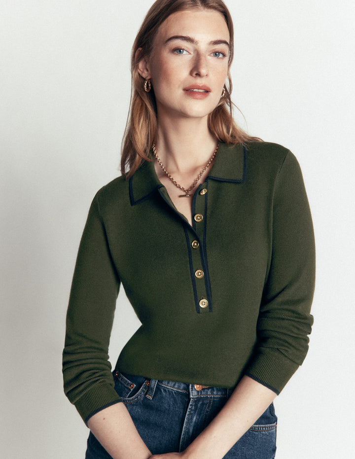 Liz Henley Jumper-Forest Glade