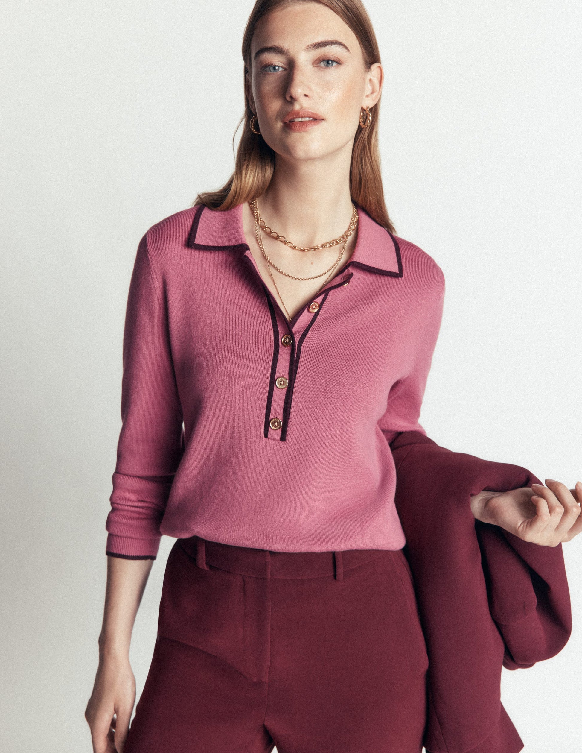 Liz Henley Jumper-Pink Heather-1