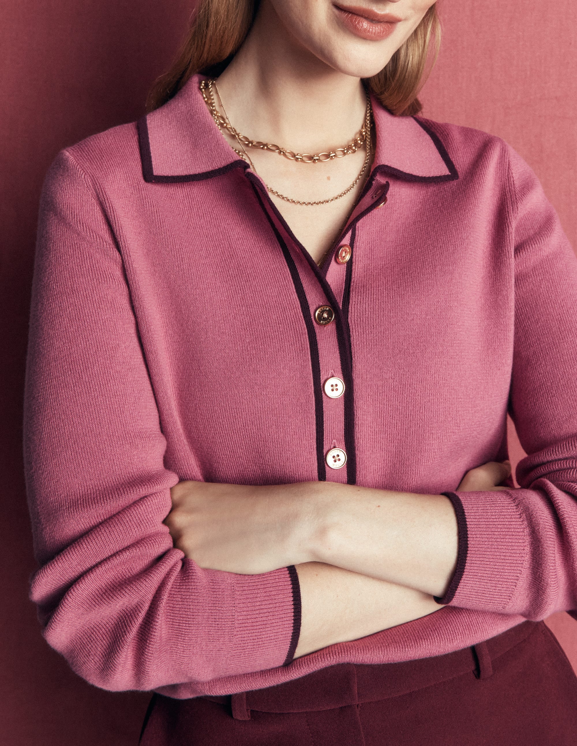 Liz Henley Jumper-Pink Heather - Image 2