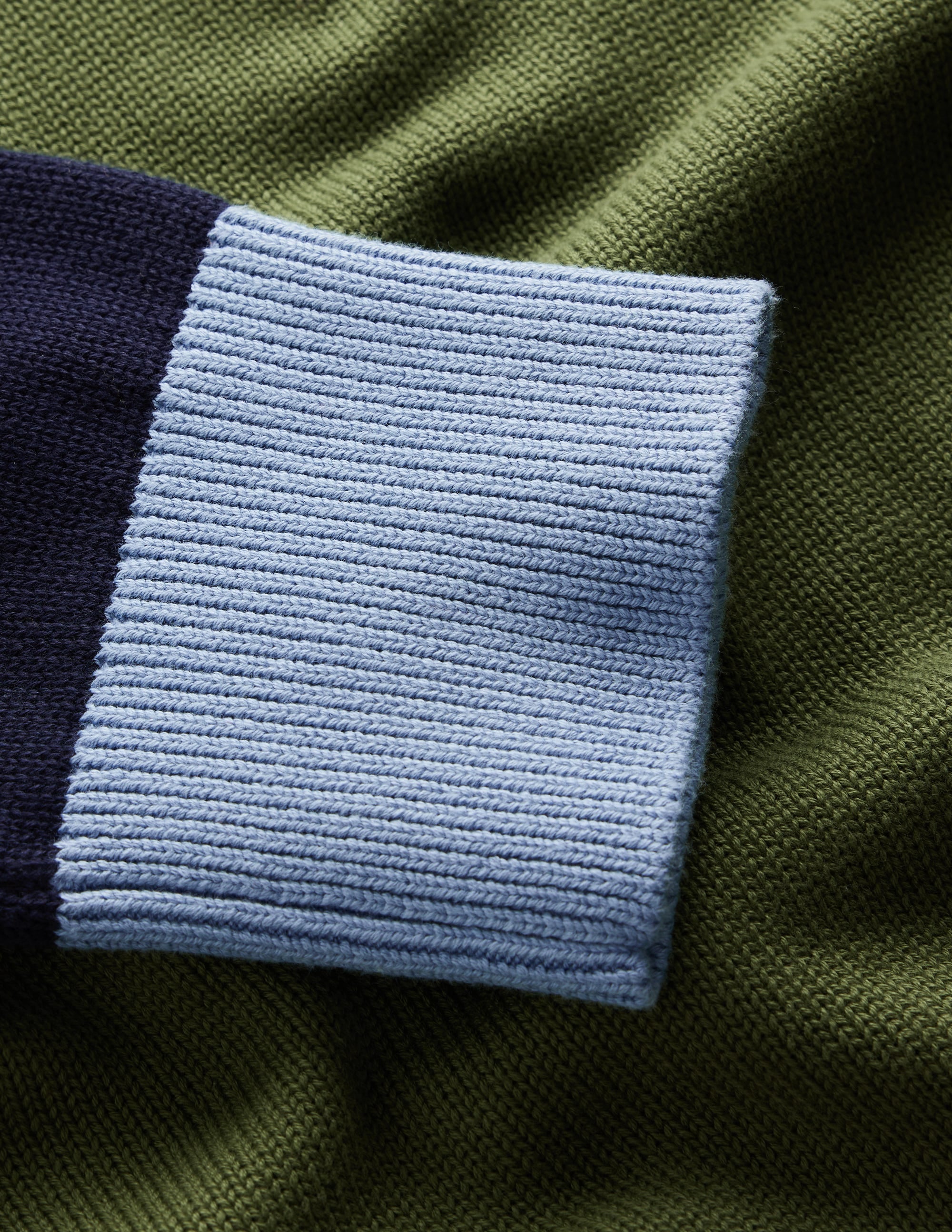 Lucy Relaxed Cotton Jumper-Green colour block - Image 6