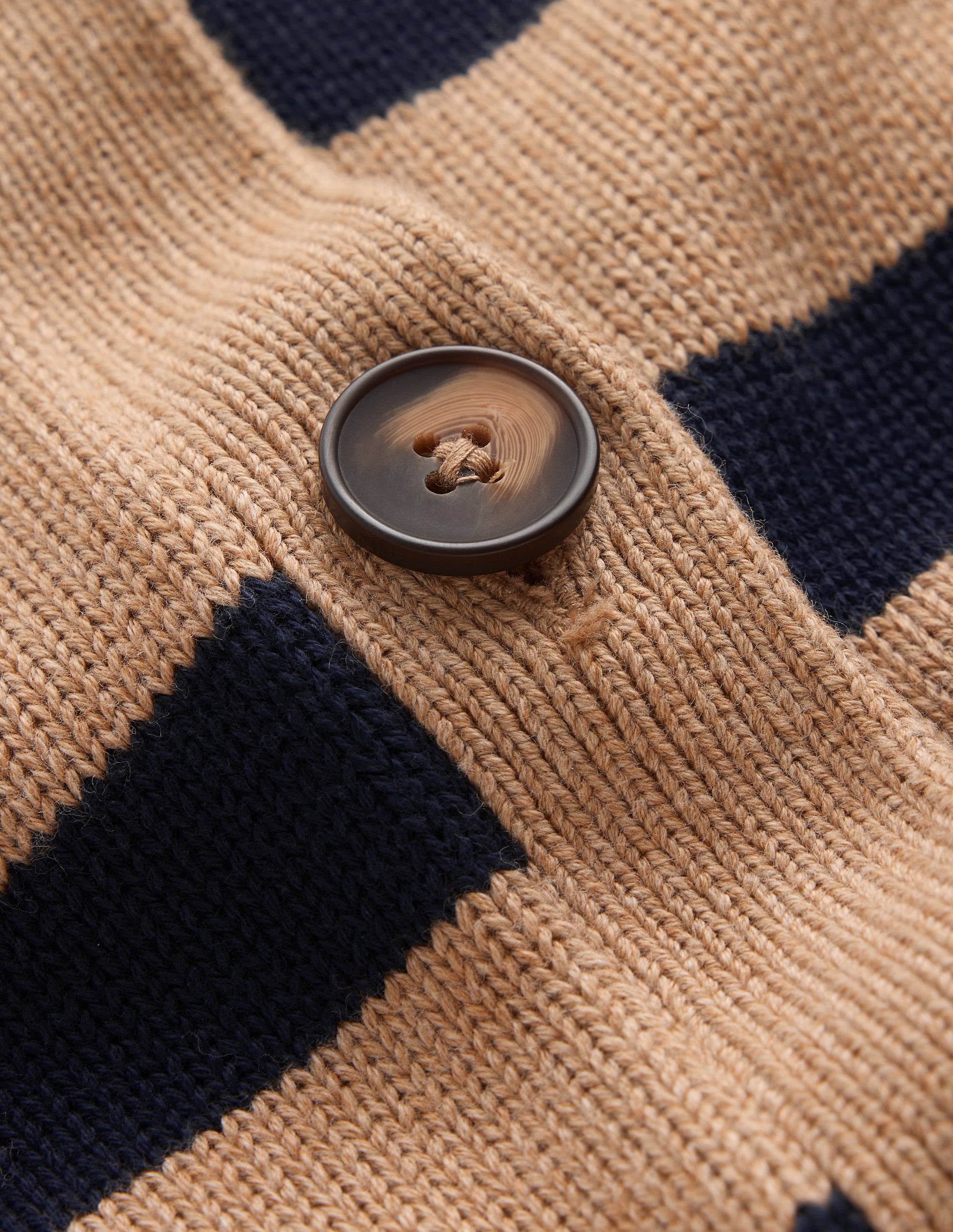 Lucy Relaxed Cotton Cardigan-Camel Melange, Stripe-6