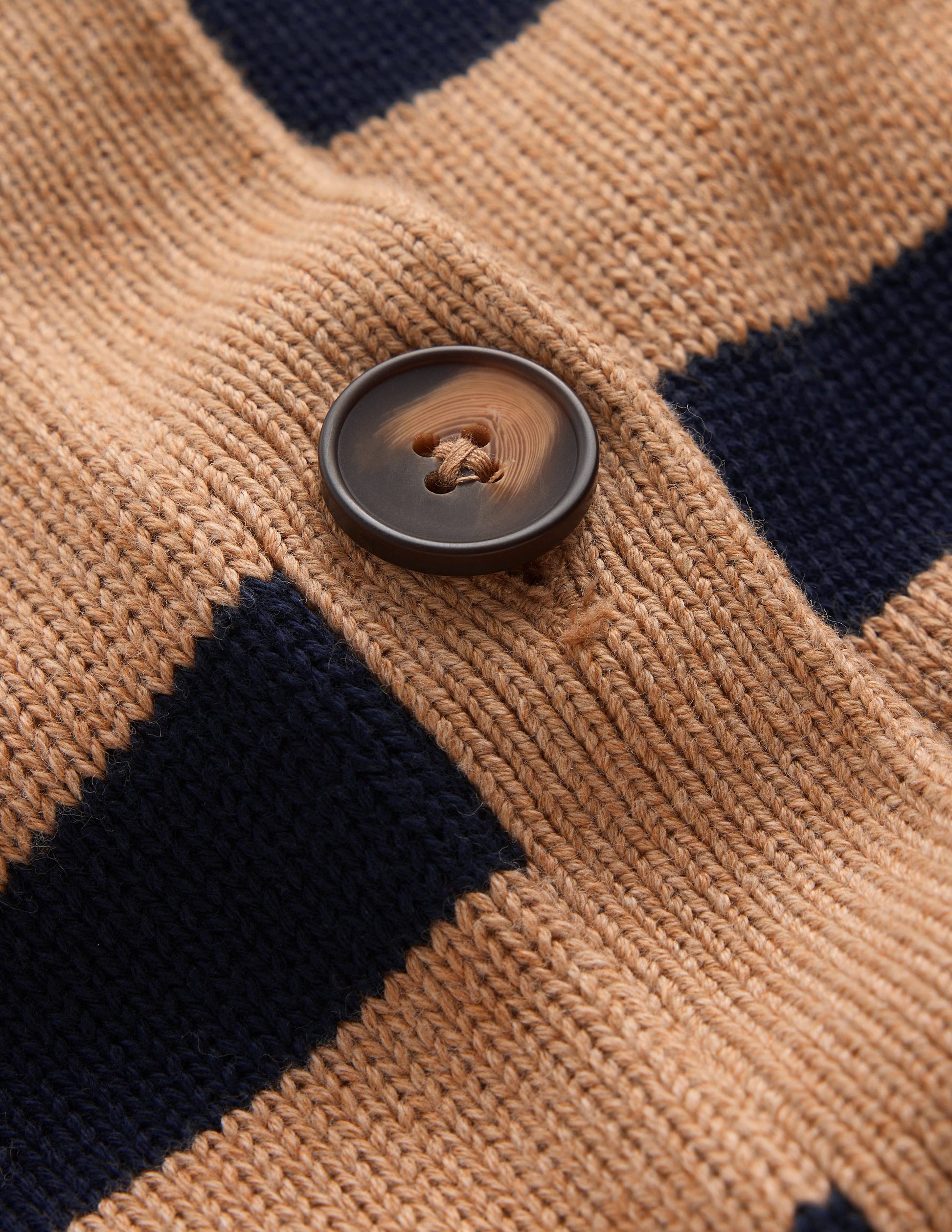 Lucy Relaxed Cotton Cardigan-Camel Melange, Stripe-6