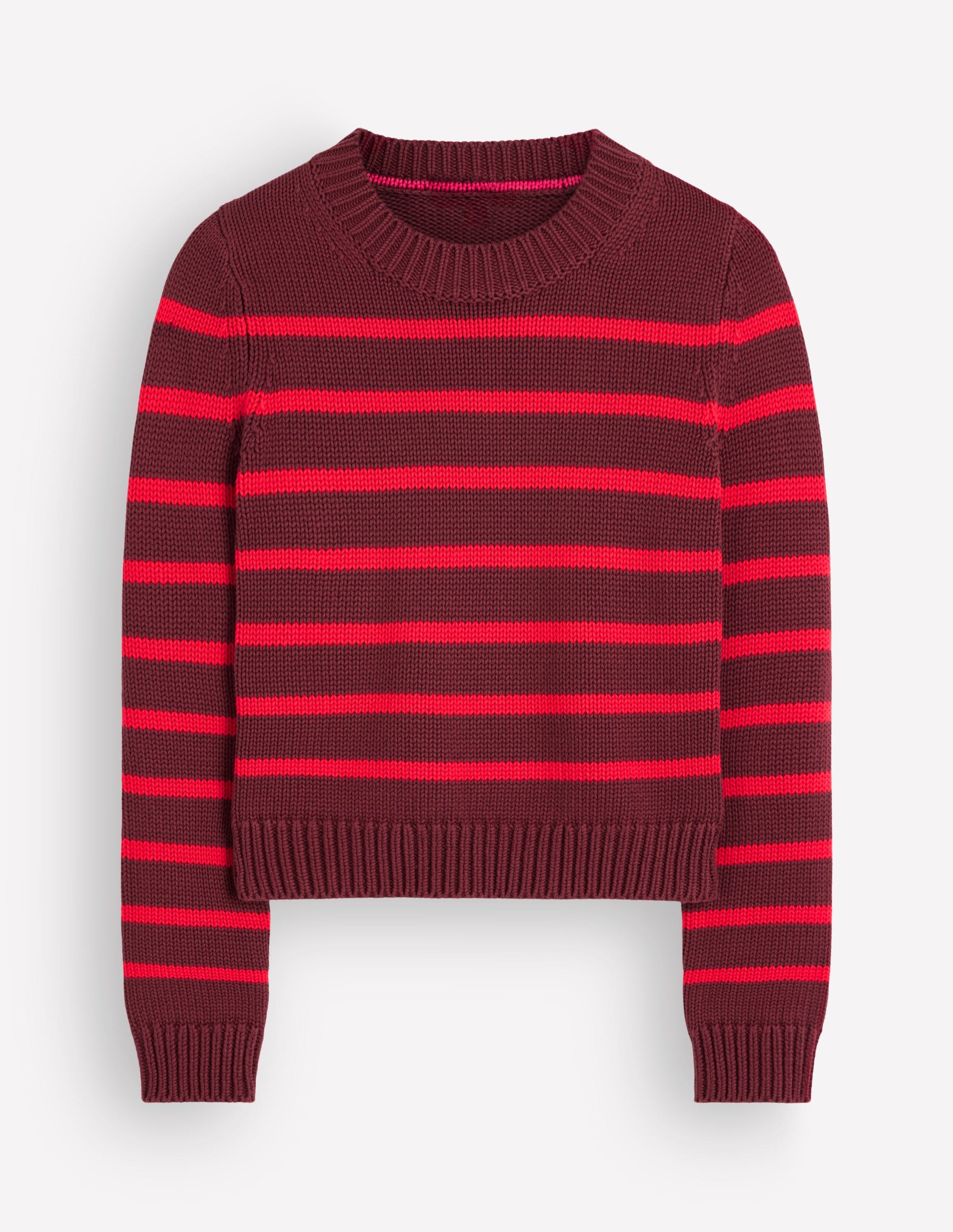 Lucy Chunky Cotton Jumper-Chestnut, Poppy Red-7