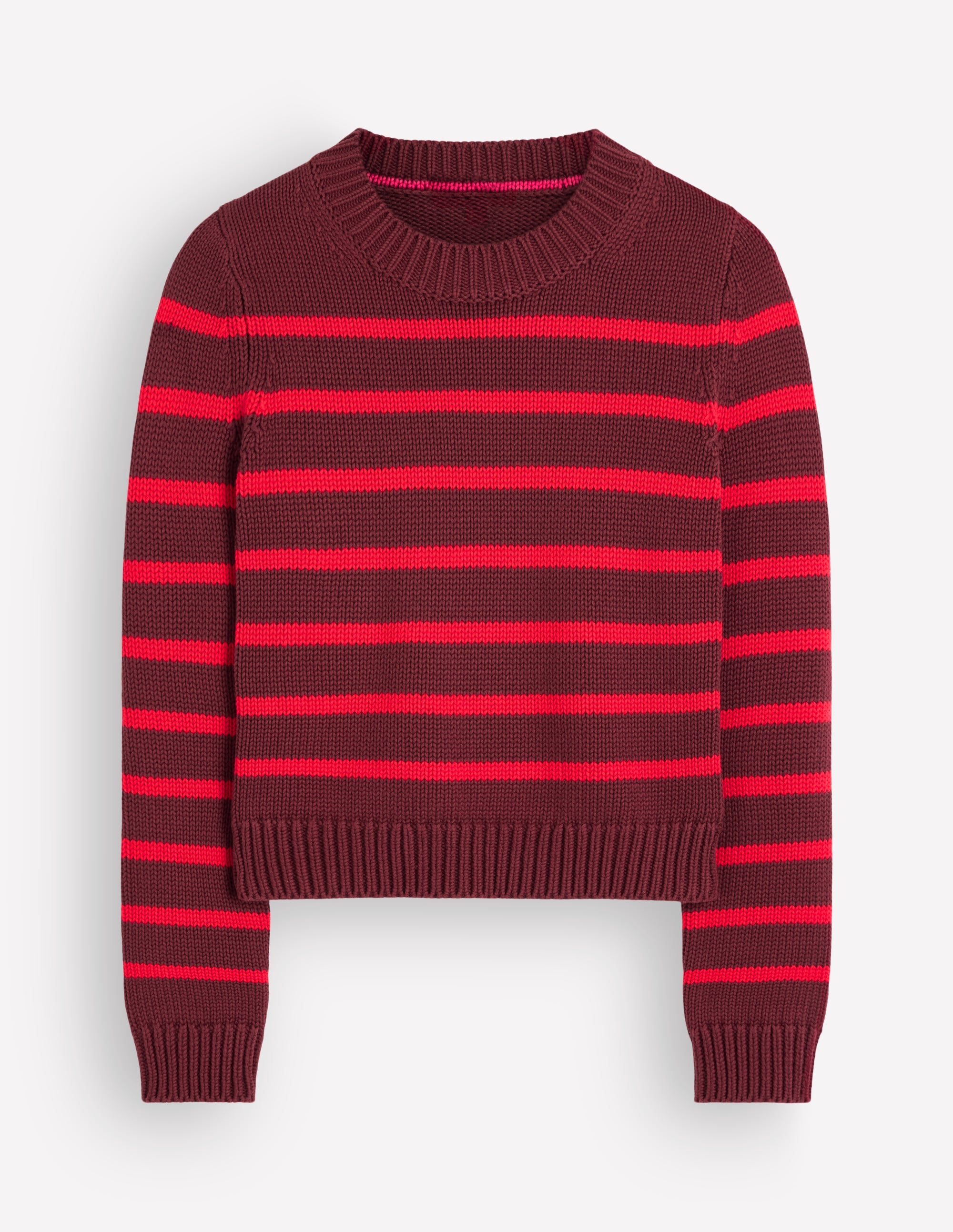 Lucy Chunky Cotton Jumper-Chestnut, Poppy Red - Image 7
